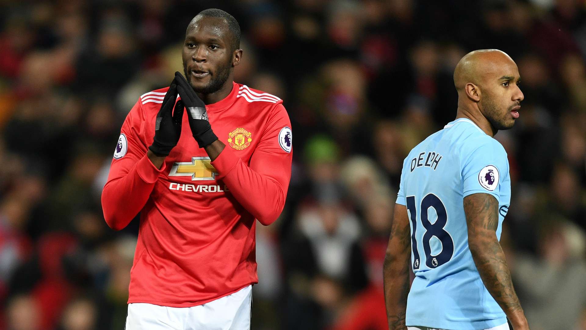 Romelu Lukaku Fabian Delph Manchester City Manchester United Premier League