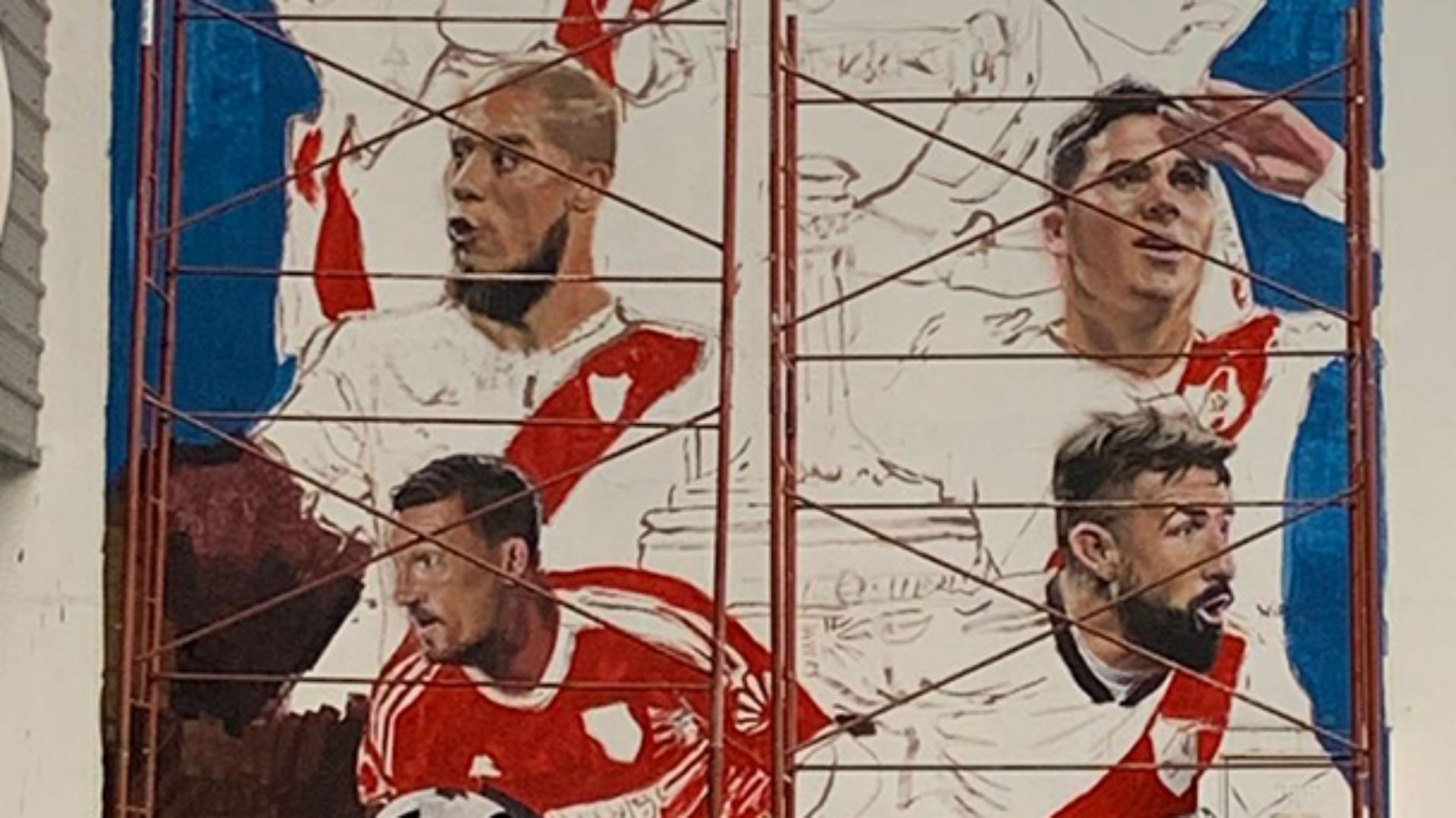 Mural campeones River aniversario 118