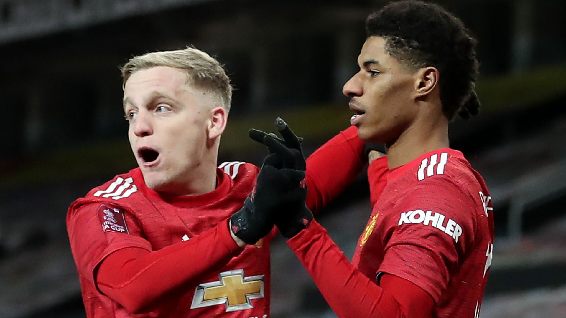 Donny van de Beek Marcus Rashford Manchester United