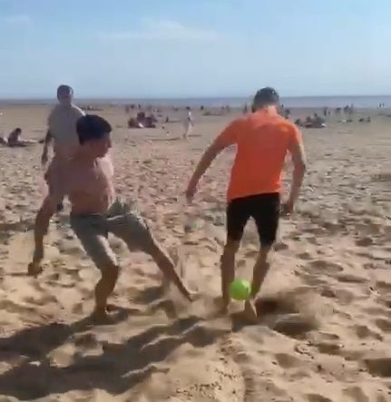 Phil Foden beach football in lockdown