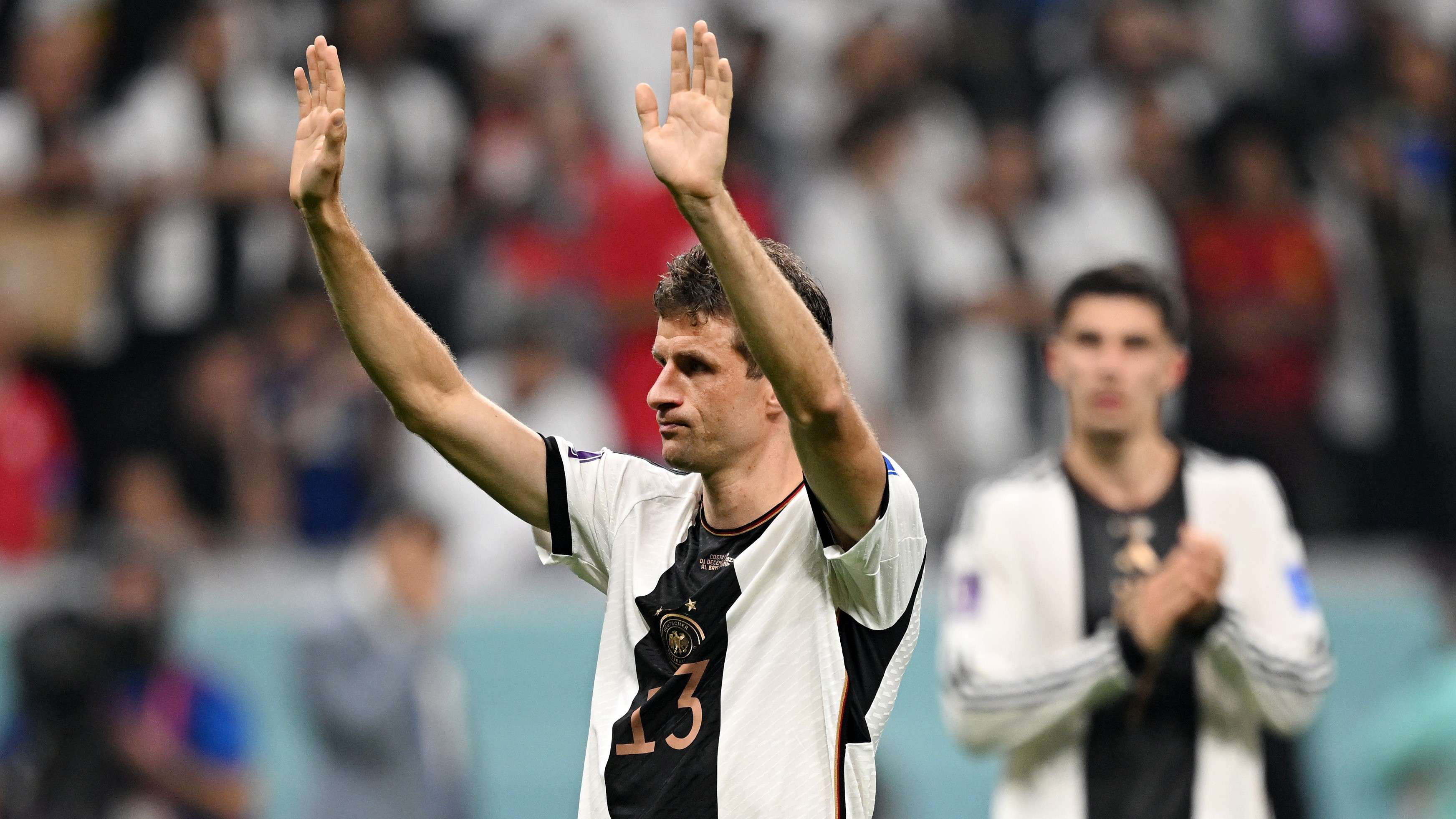 Thomas Muller waves Germany
