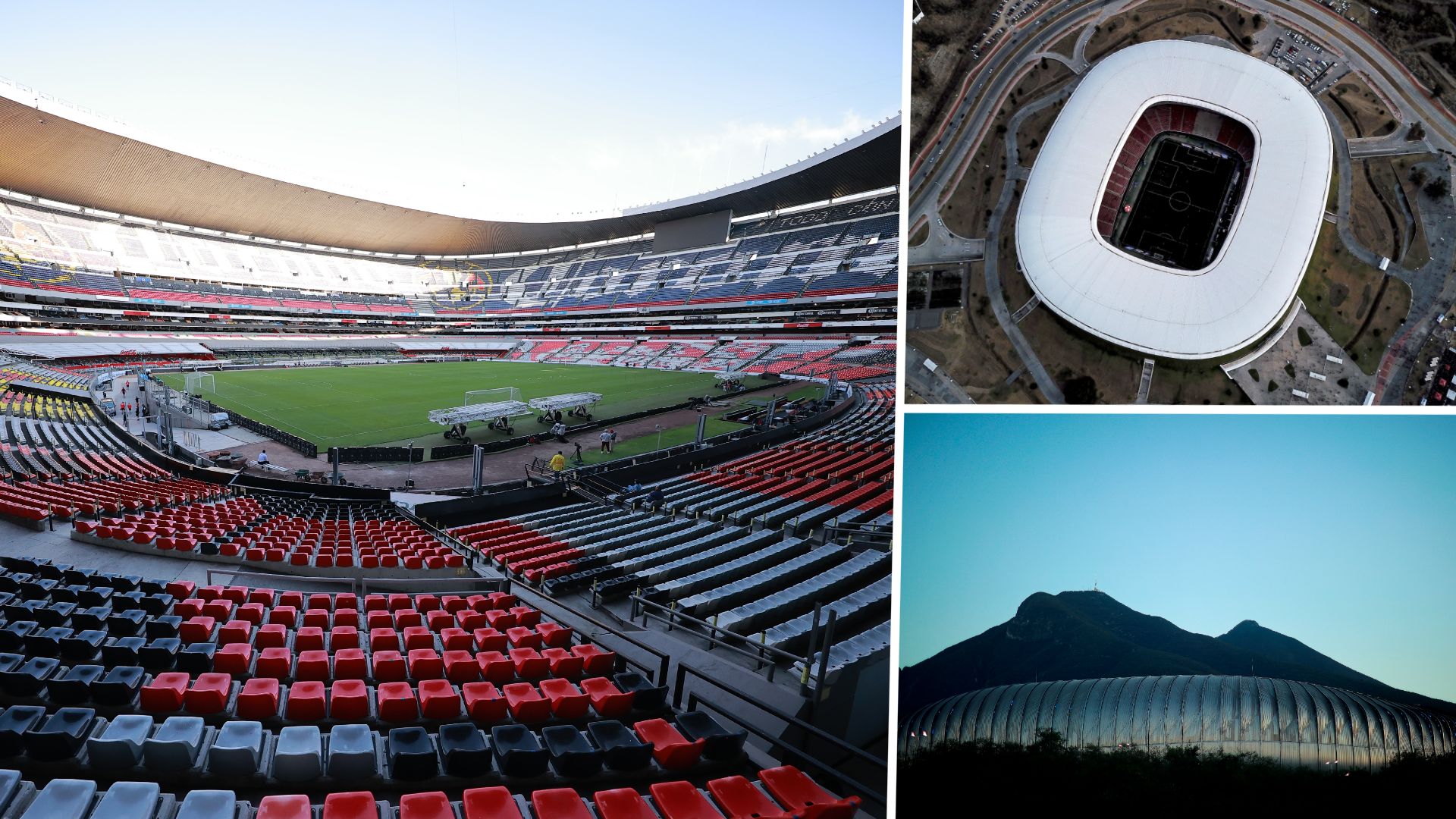 collage Estadio Azteca, Estadio Akron, Estadio BBVA