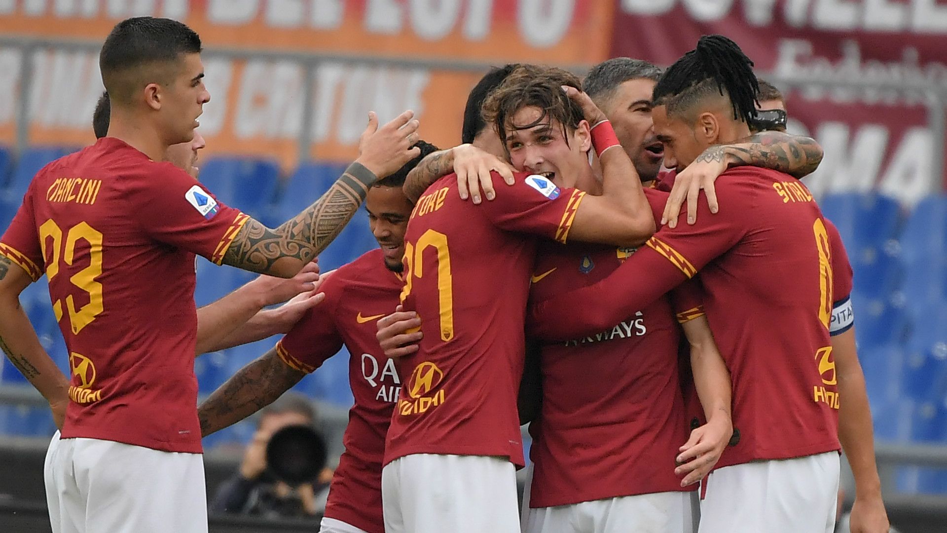 Roma celebrating Napoli Serie A
