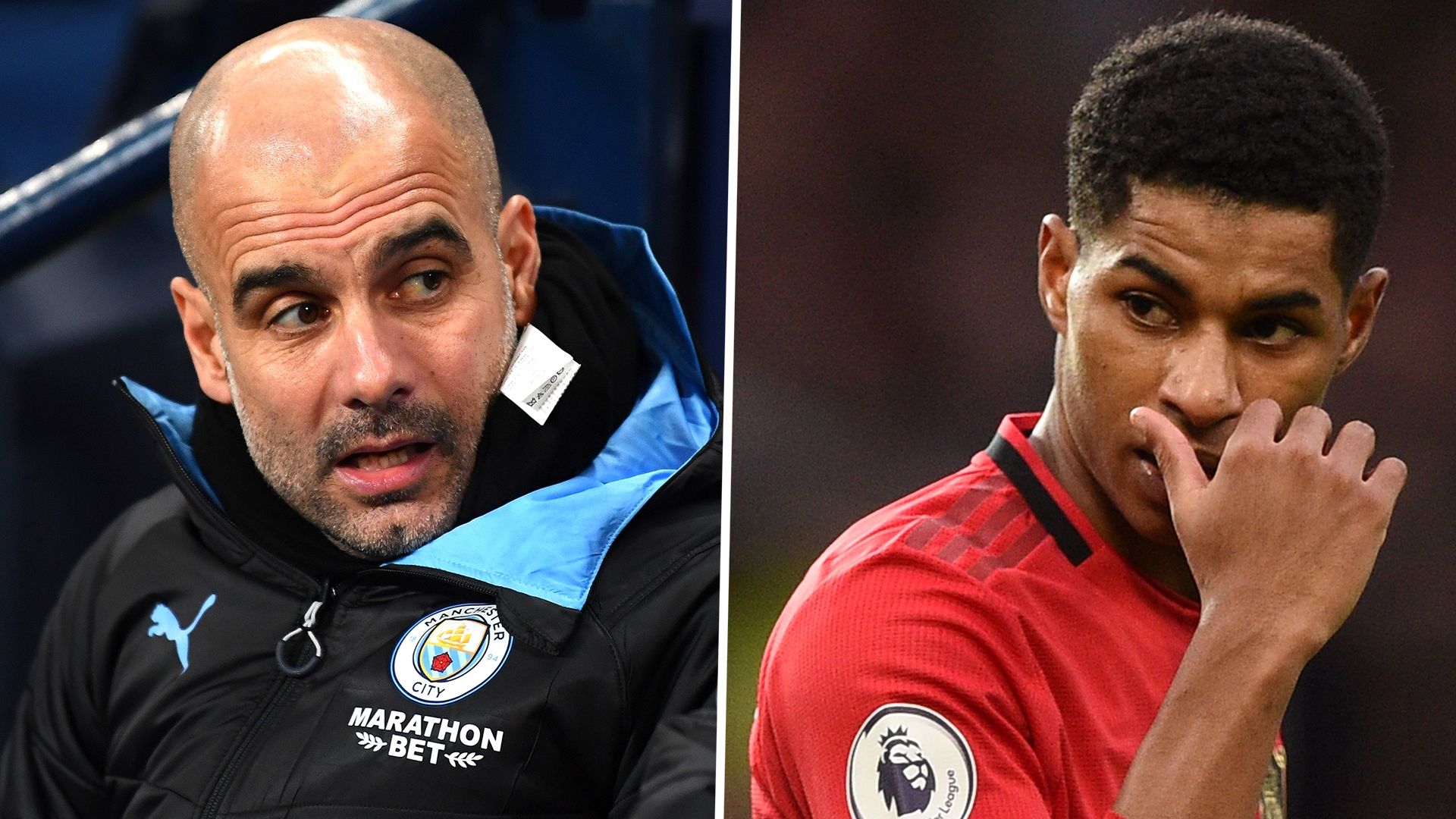 Pep Guardiola Marcus Rashford Man City Man Utd
