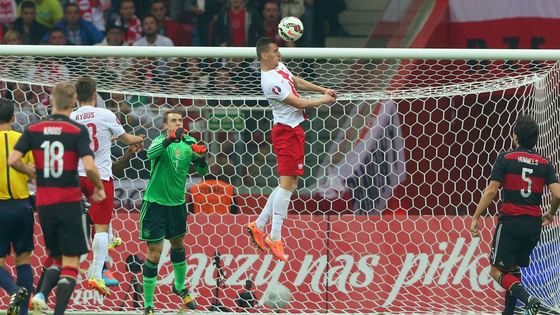 MANUEL NEUER GERMANY ARKADIUSZ MILIK POLAND EC QUALIFIER 10112014
