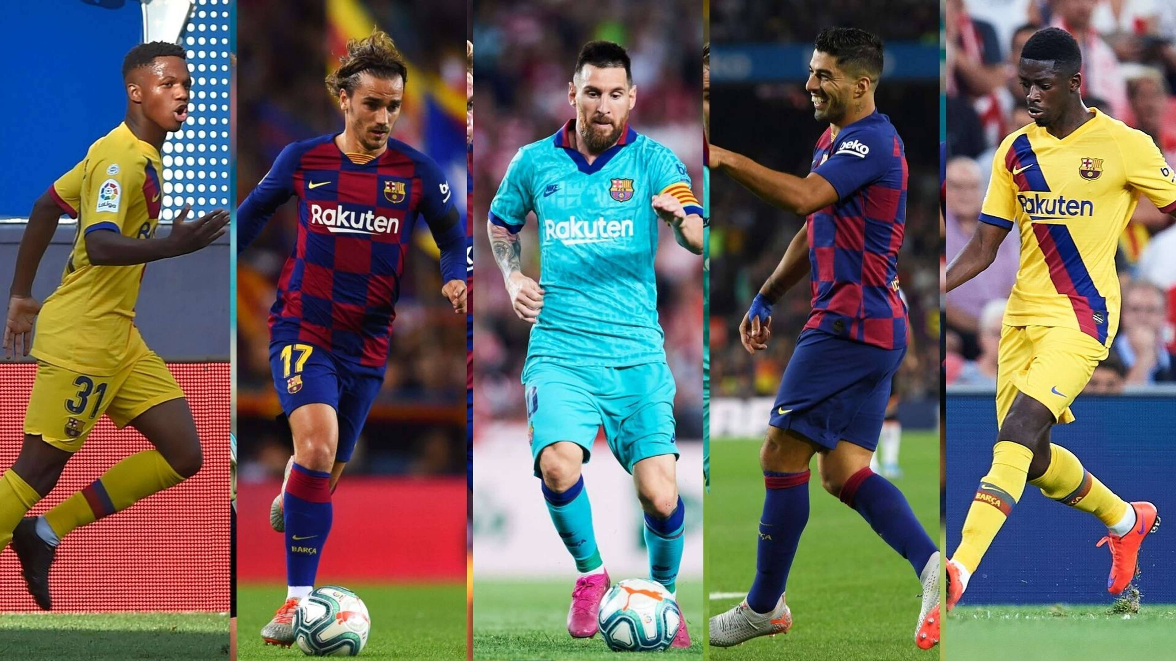 Ansu Fati, Griezmann, Messi, Suárez y Dembélé, Barcelona