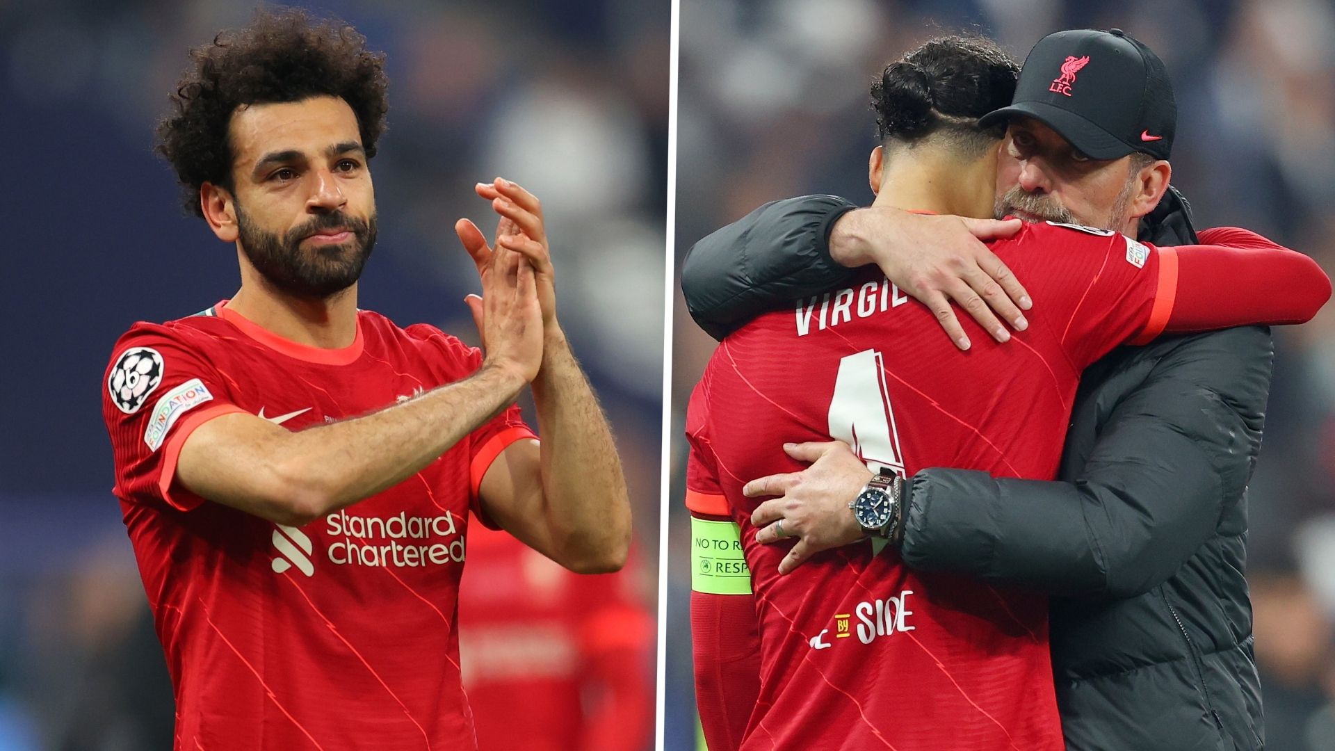 Mohamed Salah Virgil van Dijk Jurgen Klopp Liverpool Champions League 2021-22 GFX