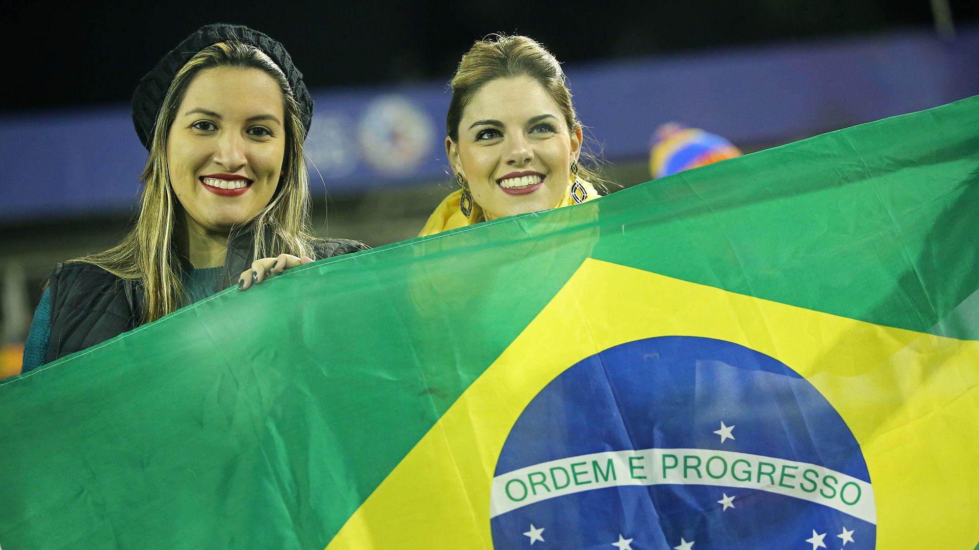 Fans Brazil Colombia Copa America Santiago 17062015