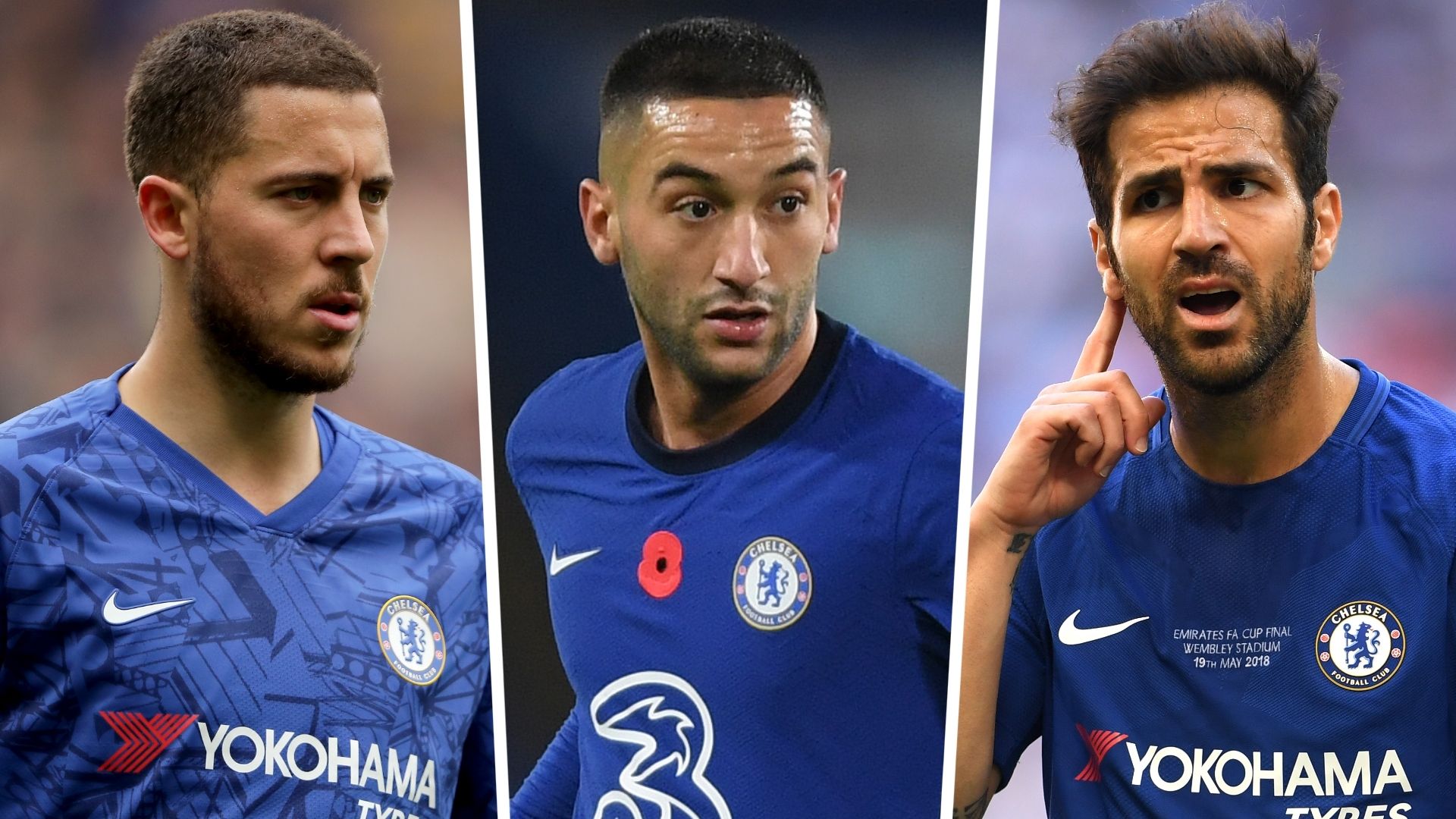 Eden Hazard Hakim Ziyech Cesc Fabregas