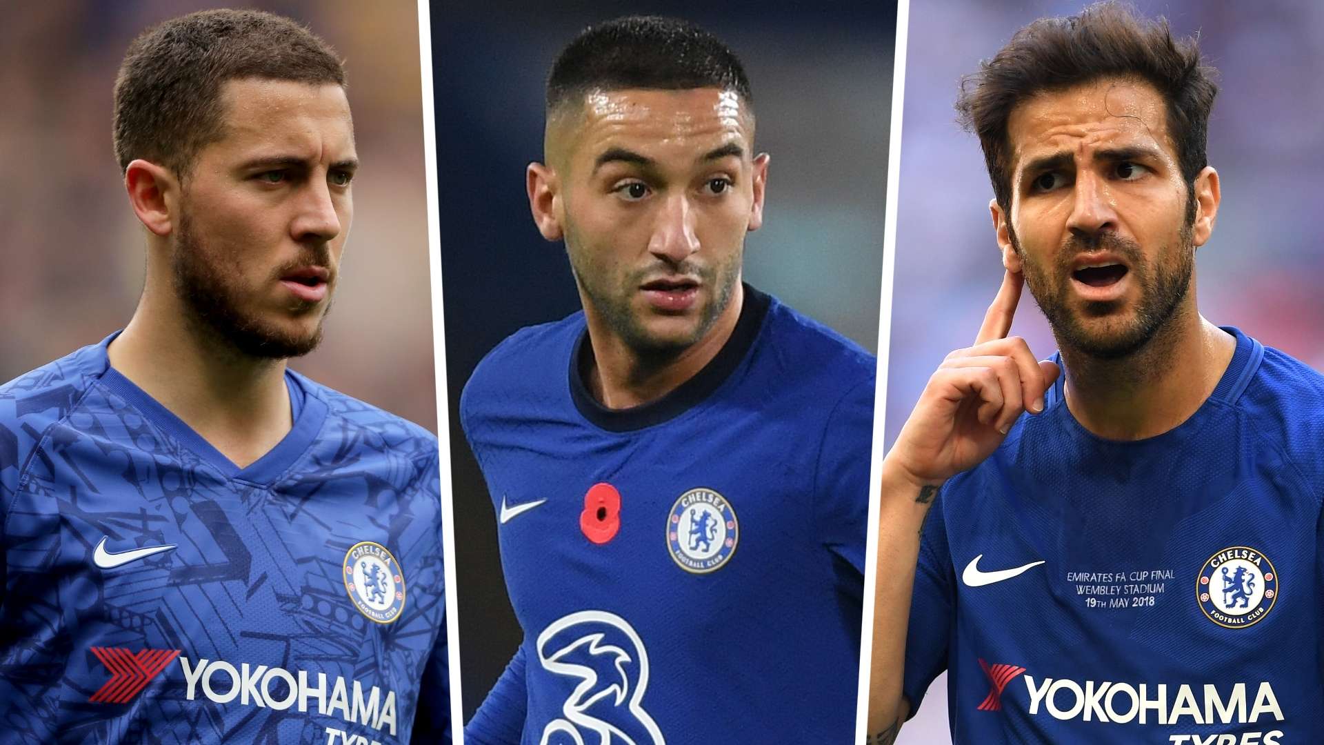 Eden Hazard Hakim Ziyech Cesc Fabregas