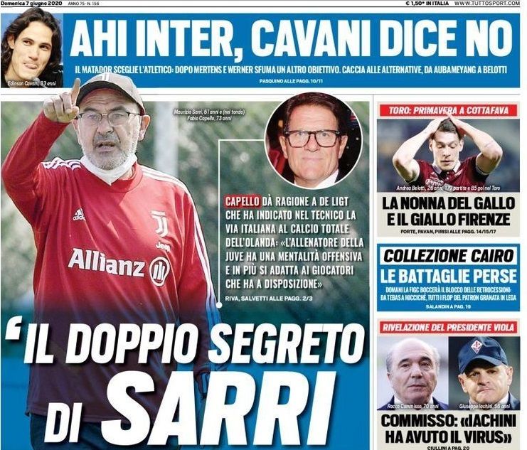 newspapers 7 June embed only Tuttosport