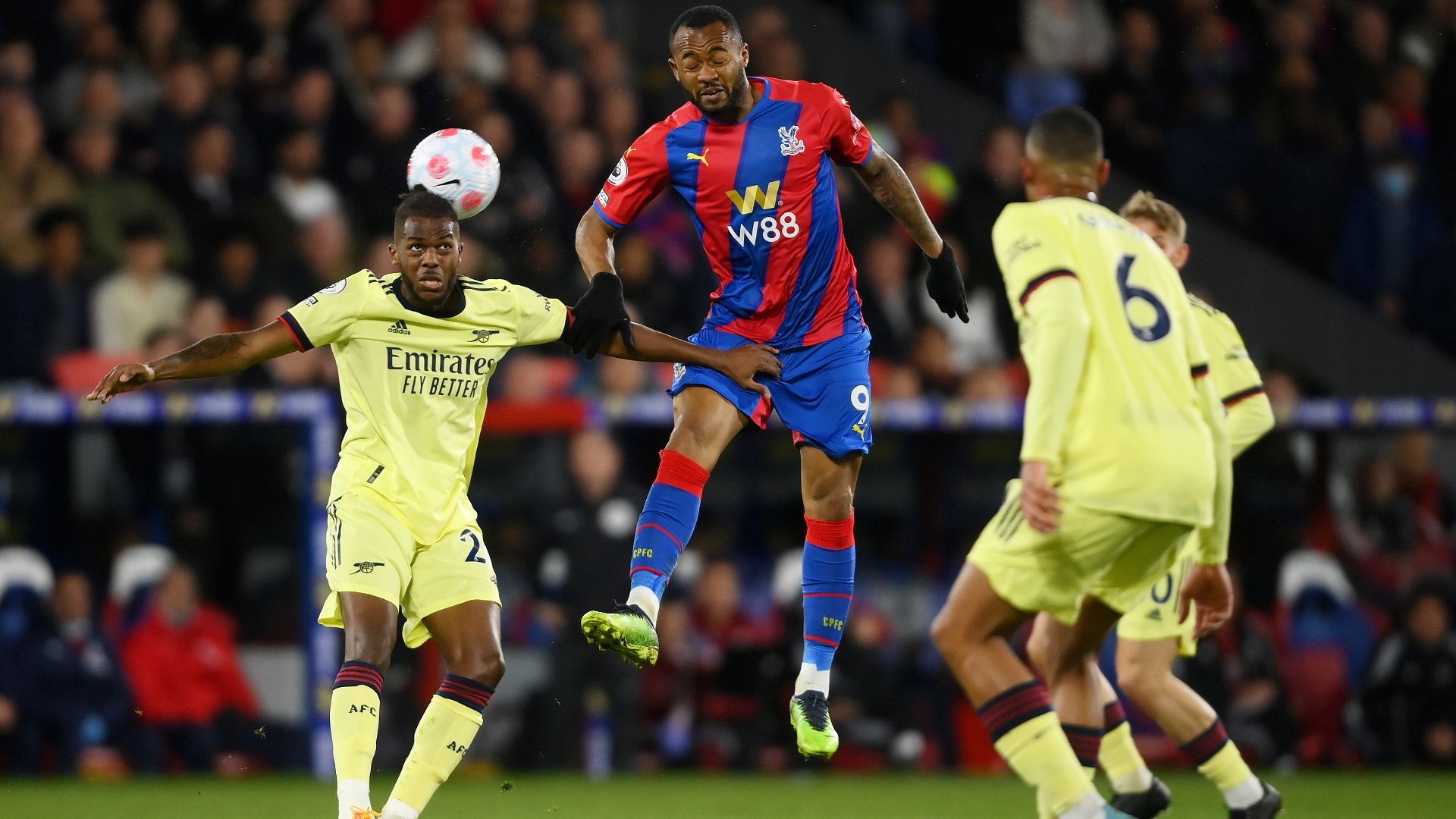 Nuno Tavares, Jordan Ayew, Crystal Palace vs Arsenal, Premier League 2021-22