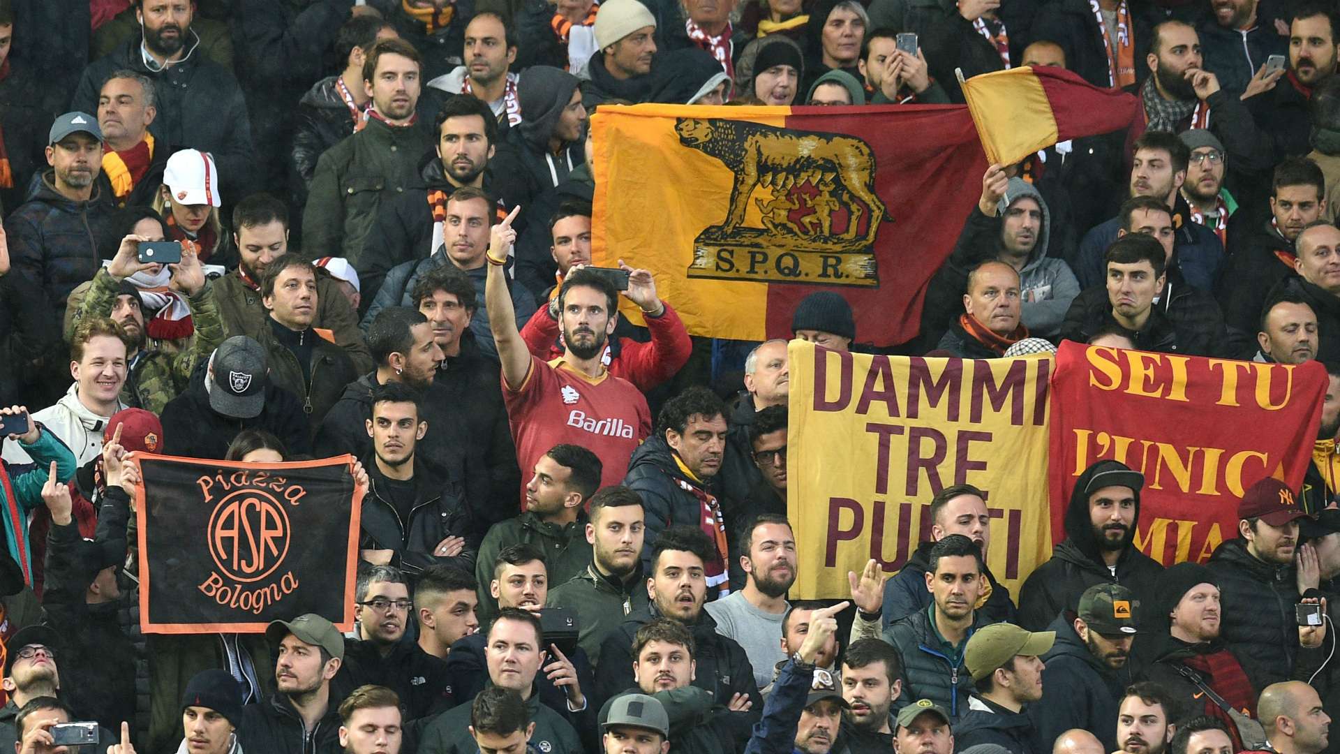Roma fans Liverpool Anfield