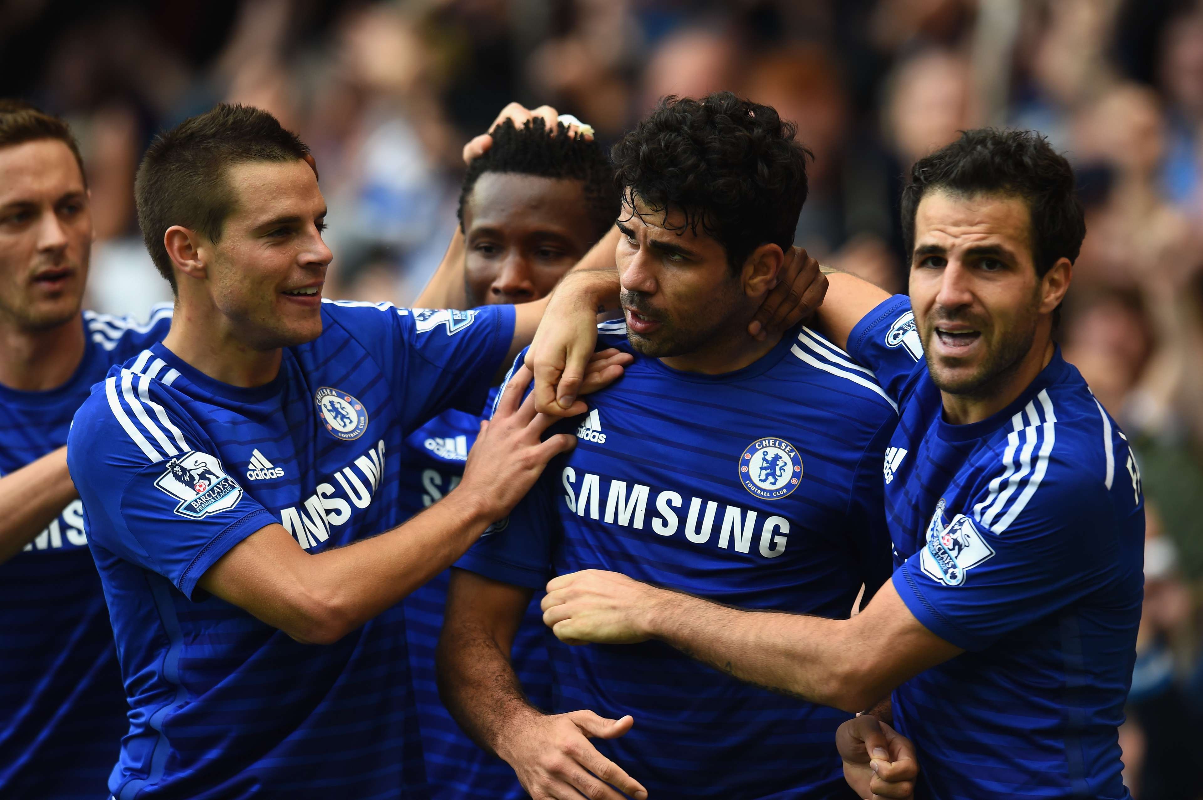 Cesar Azpilicueta, Diego Costa, Cesc Fabregas - Chelsea v Arsenal - Premier League 10052014