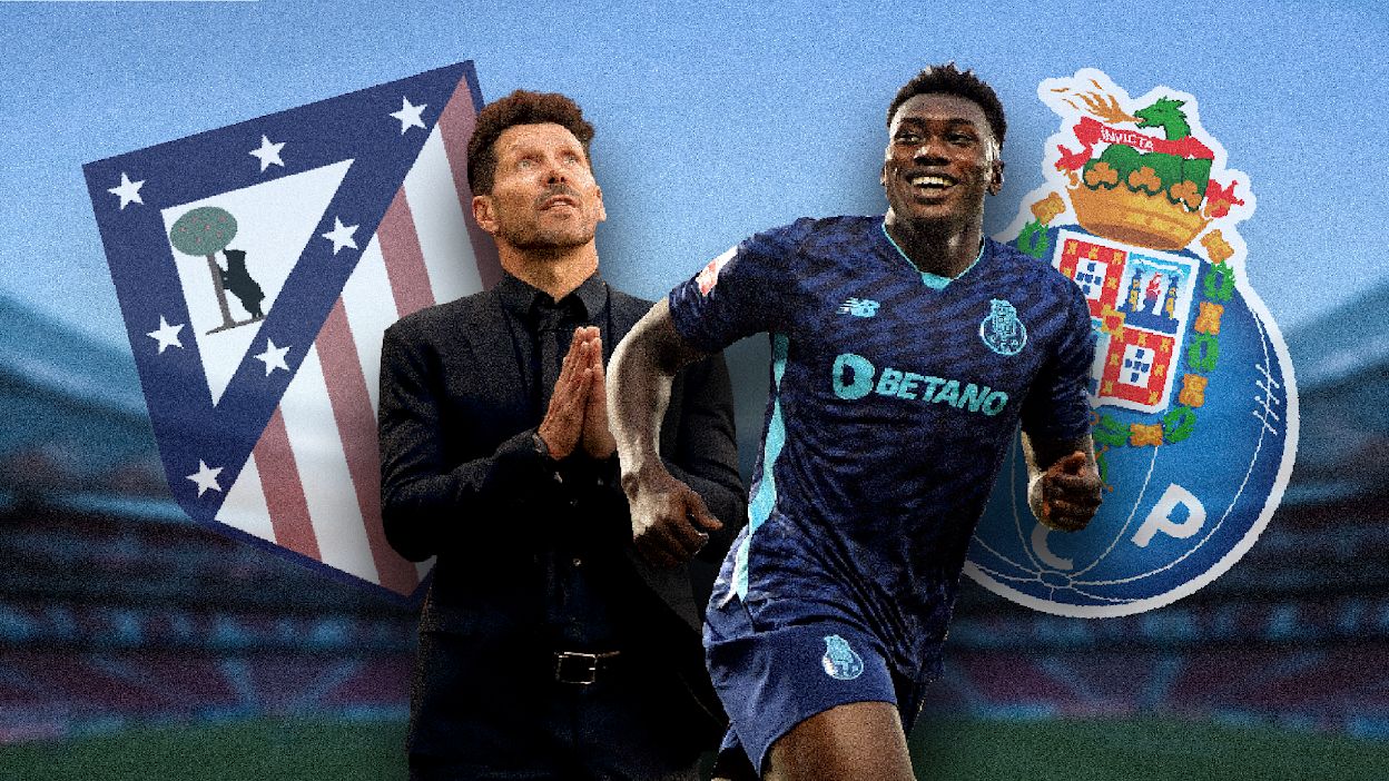 GFX Diego Simeone Samu Omorodion Atletico Madrid Porto