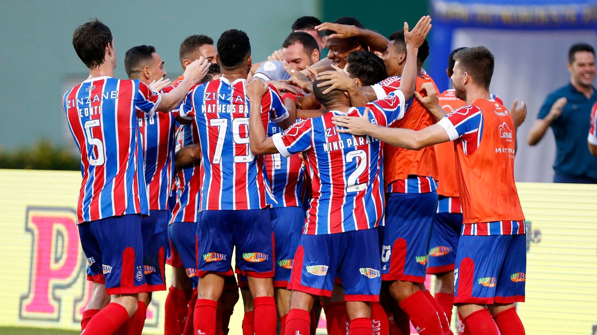 Bahia comemora gol na Copa do Nordeste 2021