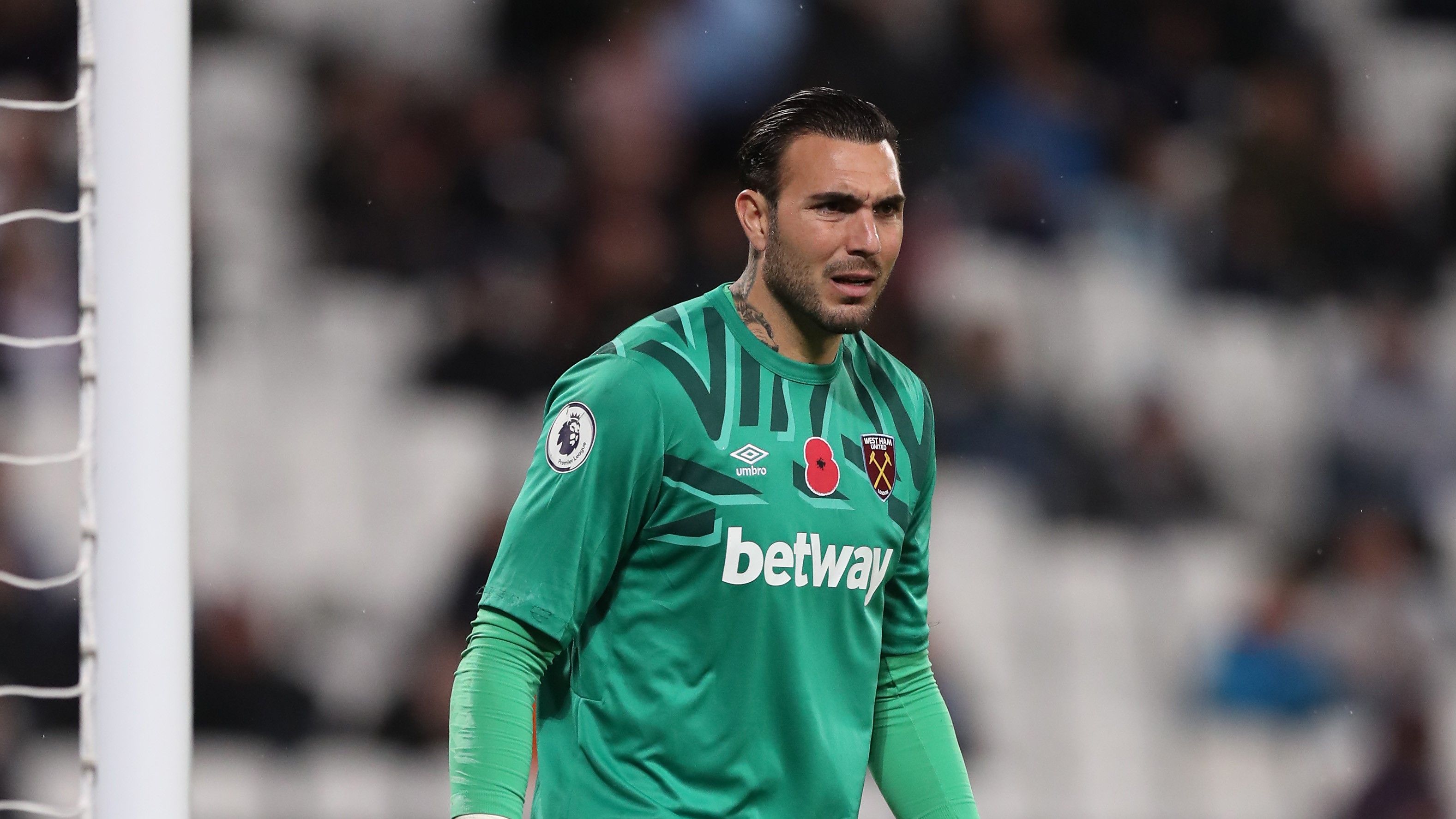 Roberto Jimenez of West Ham during the Premier League