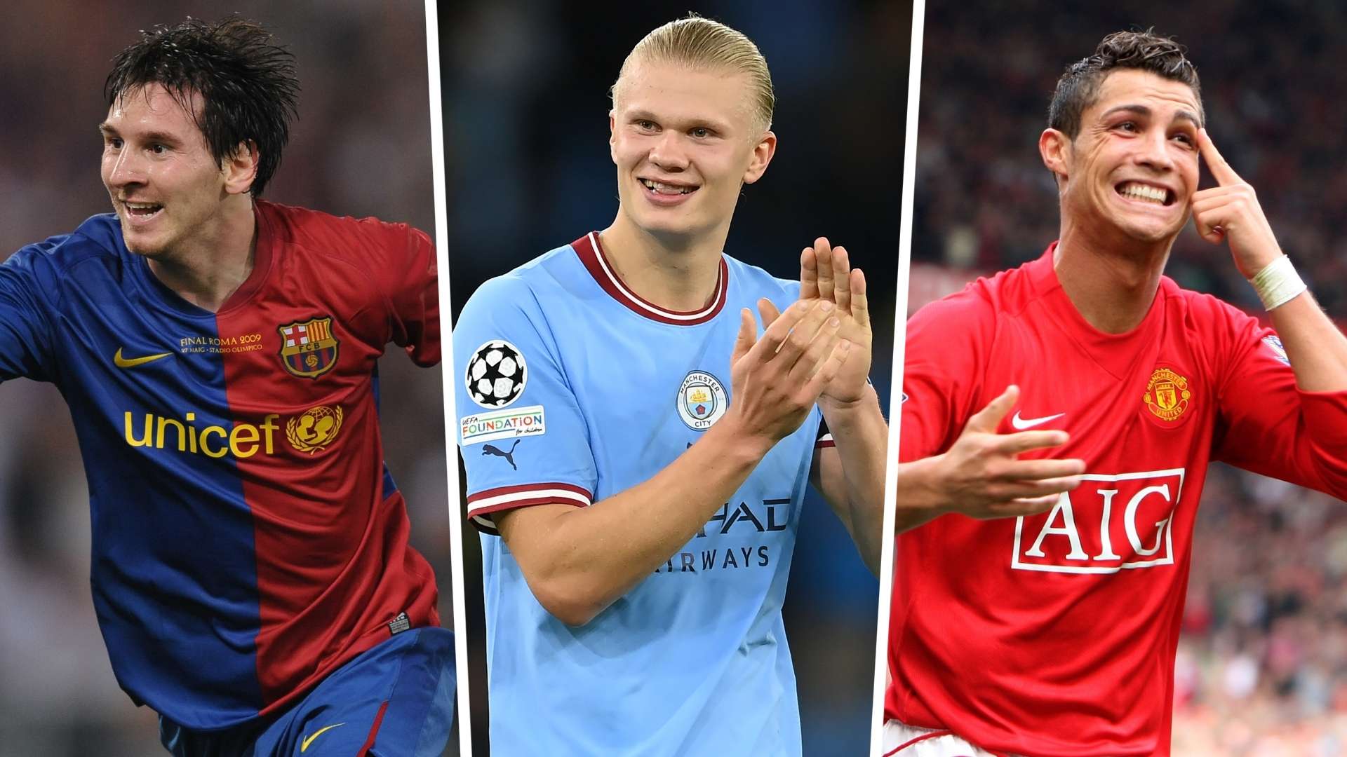 Messi Haaland Ronaldo GFX