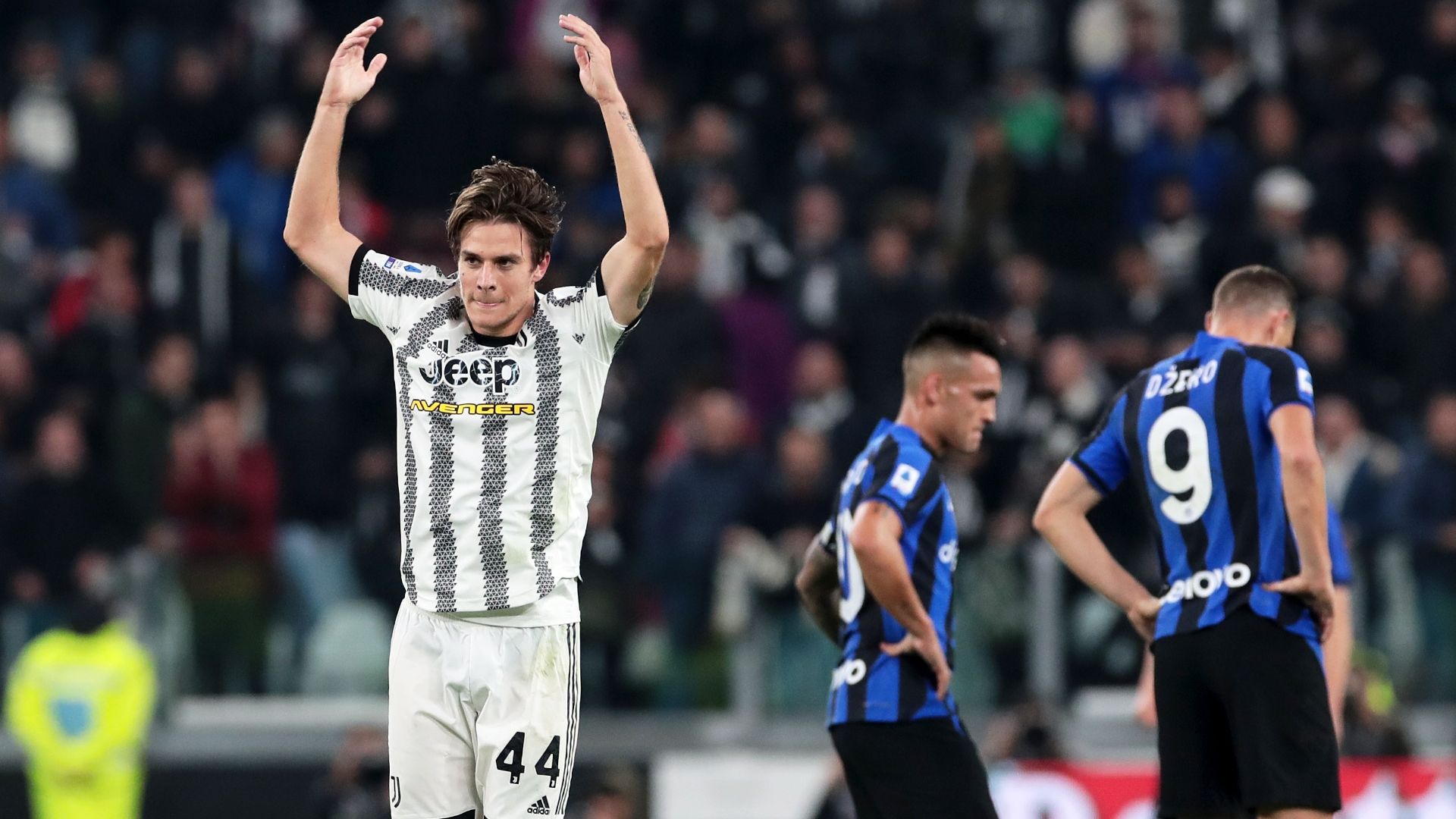 Fagioli celebrating Juventus Inter Serie A