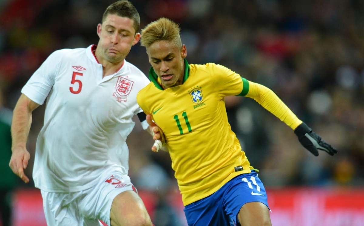 Neymar, Gary Cahill - England x Brazil