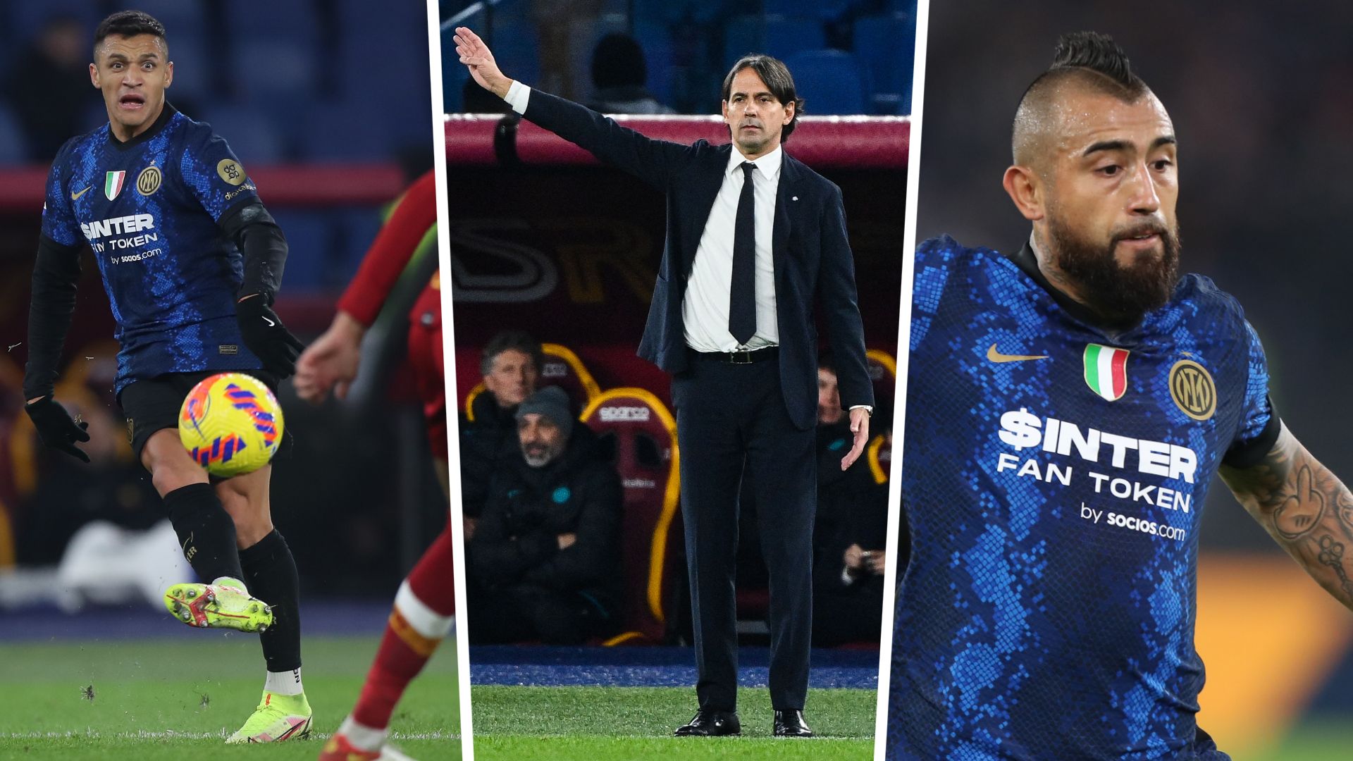 041221 Roma Inter Alexis Sánchez y Arturo Vidal Simone Inzaghi