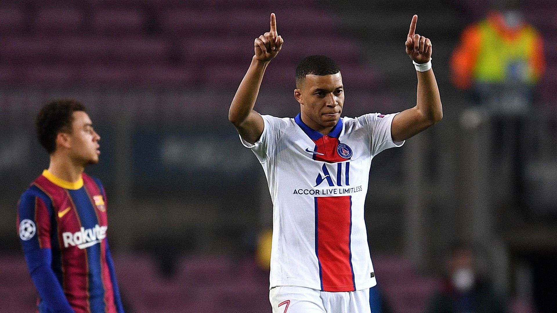 Kylian Mbappe PSG Barcelona 2021