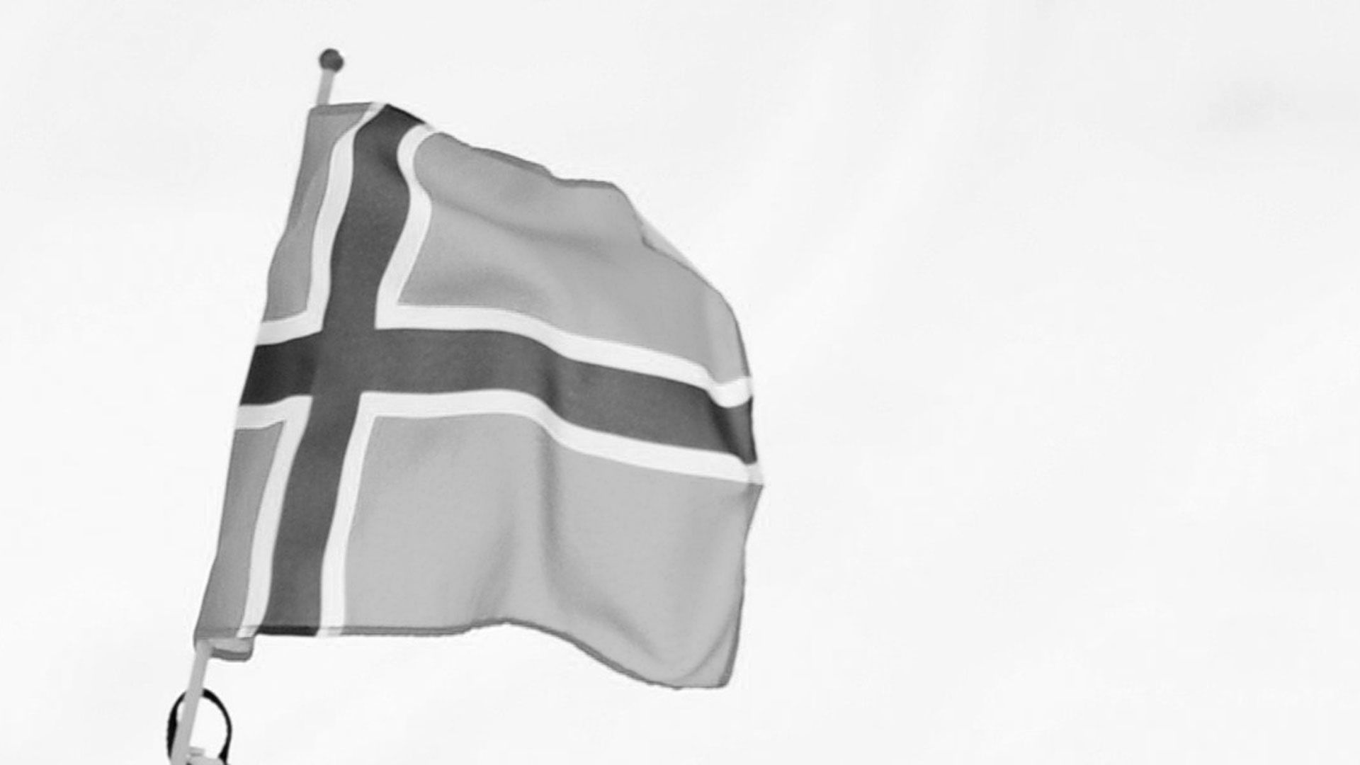 Norwegen Norway Flagge Flag Schwarz-Weiß