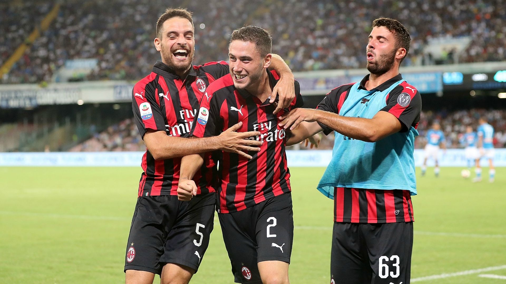 Giacomo Bonaventura Davide Calabria Patrick Cutrone Napoli Milan Serie A 08252018