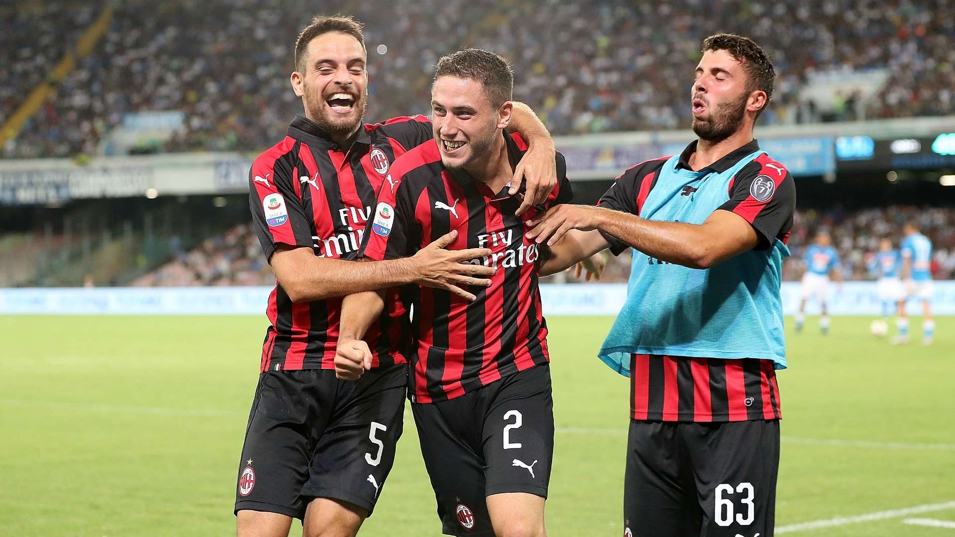 Giacomo Bonaventura Davide Calabria Patrick Cutrone Napoli Milan Serie A 08252018