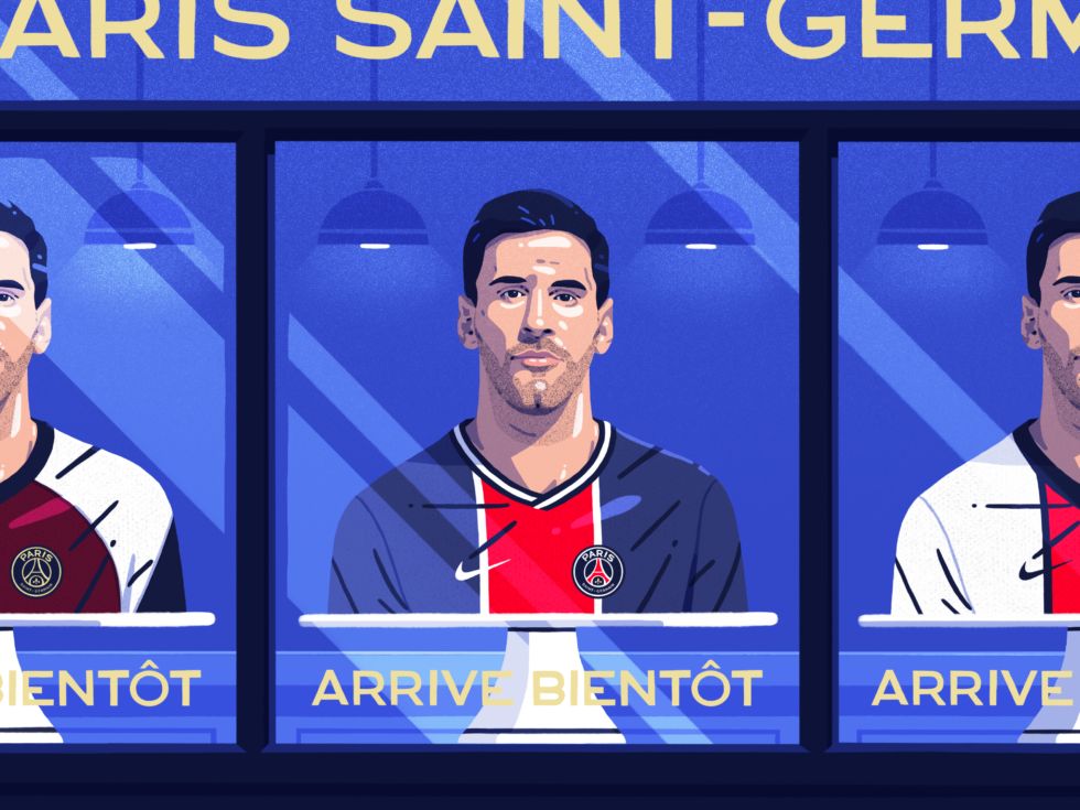 Messi poster at PSG store