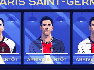 Messi poster at PSG store