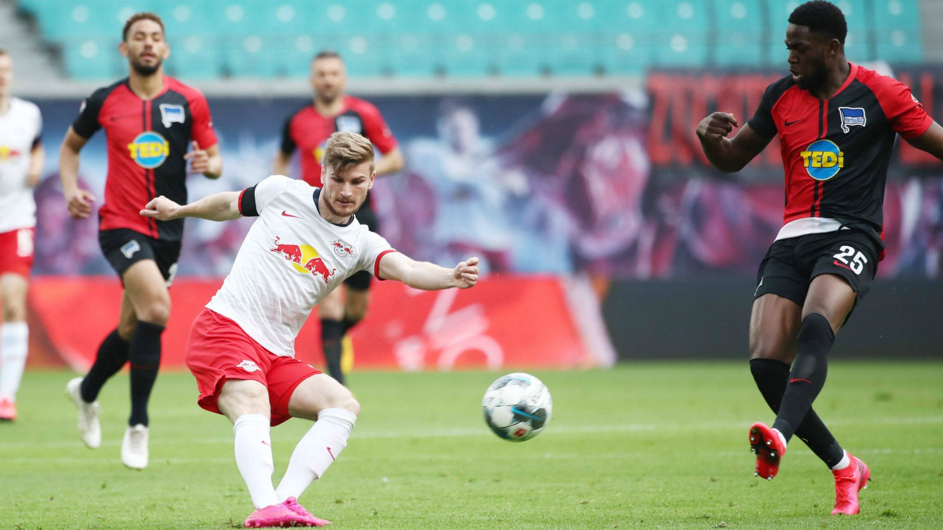 GERMANY ONLY: TIMO WERNER RB LEIPZIG JORDAN TORUNARIGHA HERTHA BSC BERLIN BUNDESLIGA 27052020