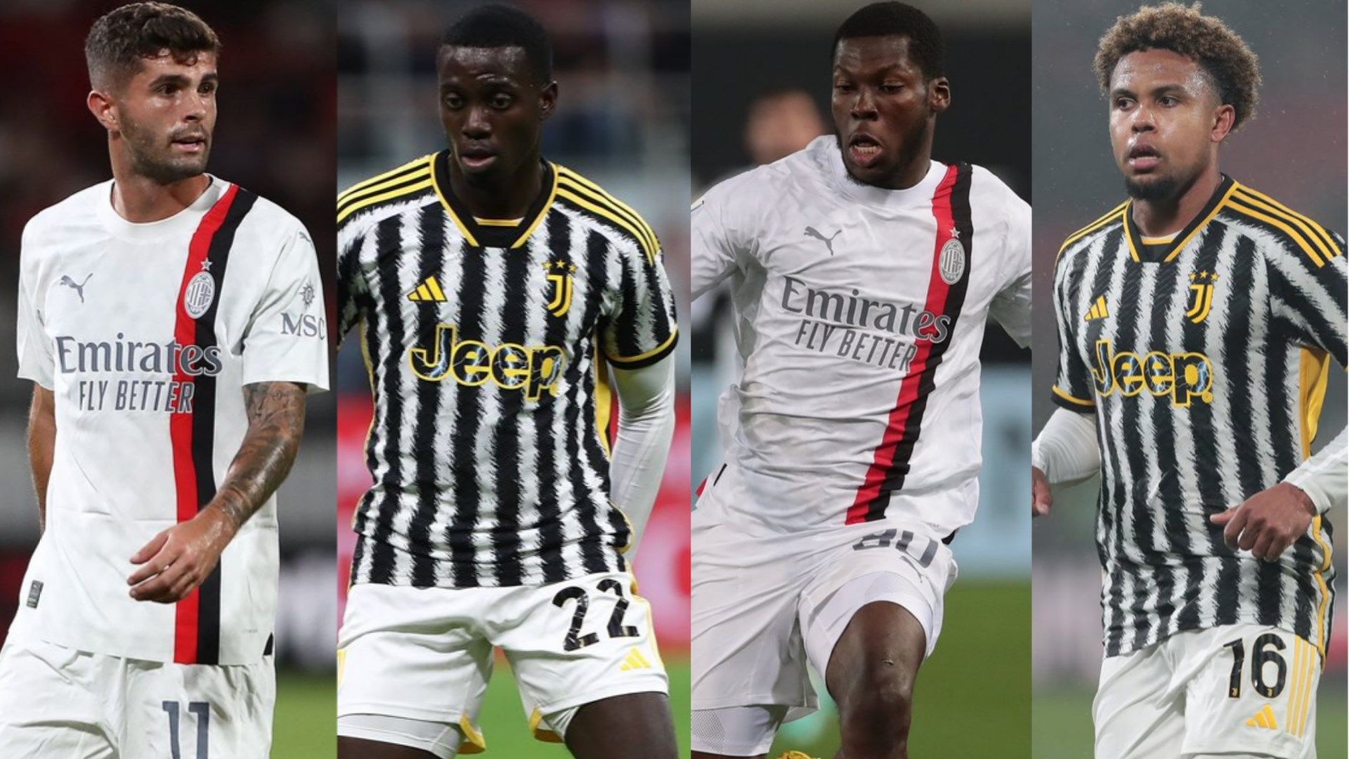 Christian Pulisic, Yunus Musah, Weston Mckennie & Tim Weah split