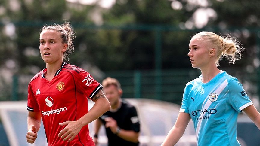 Manchester United and Manchester City in pre-season friendly match Women's 