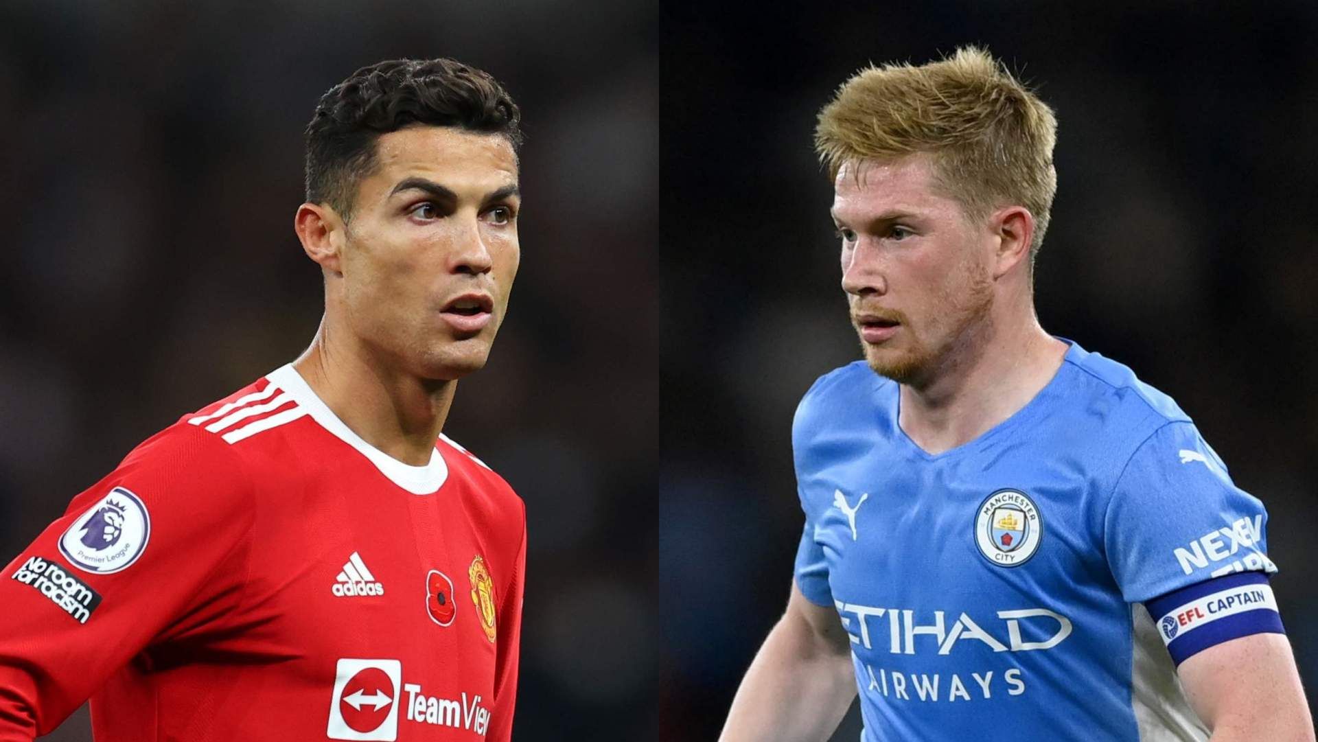 Cristiano Ronaldo Manchester United Kevin De Bruyne Manchester City