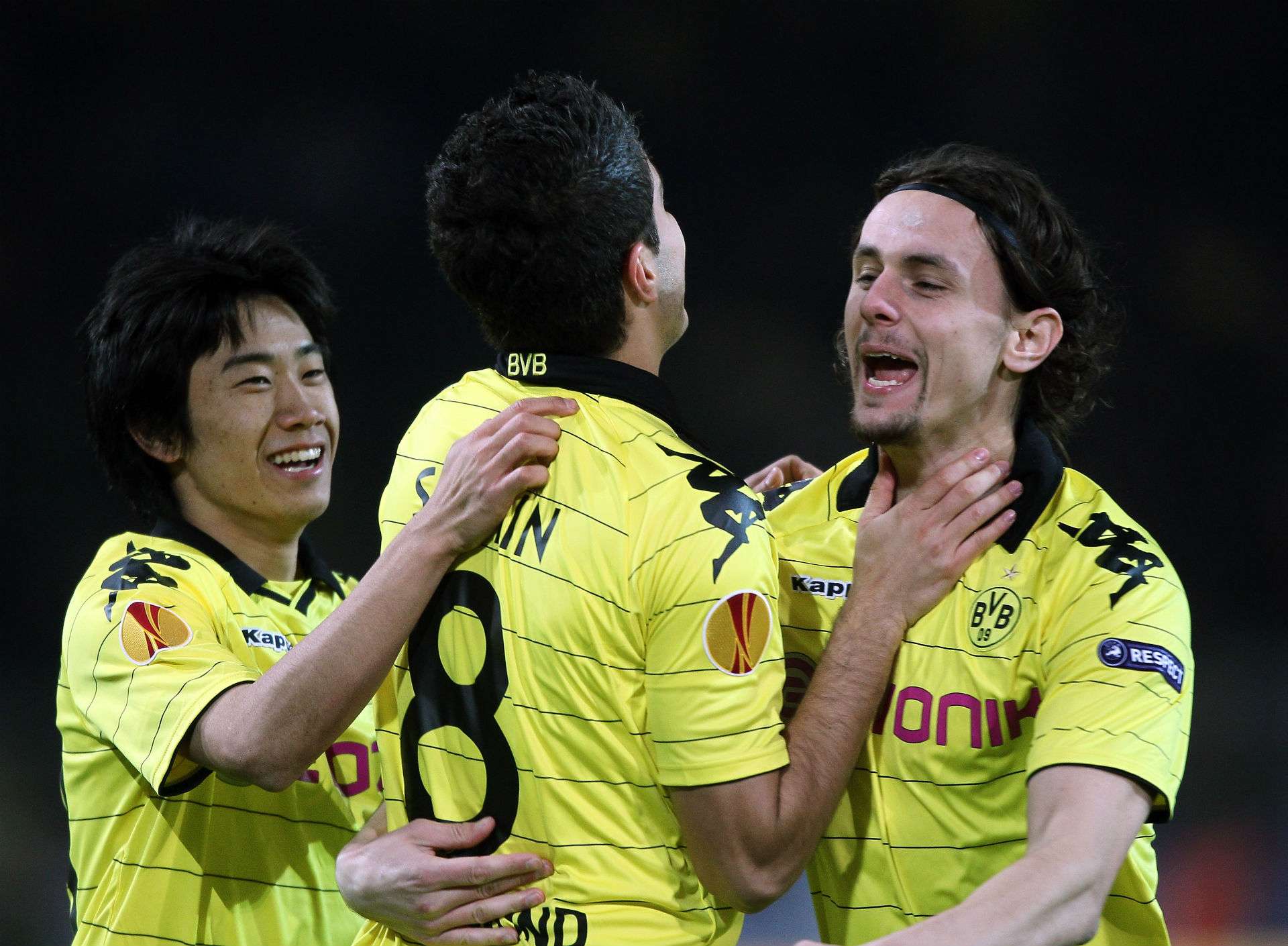 Shinji Kagawa Nuri Sahin Neven Subotic Borussia Dortmund 2010