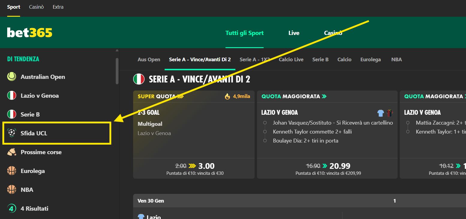 sfida ucl bet365