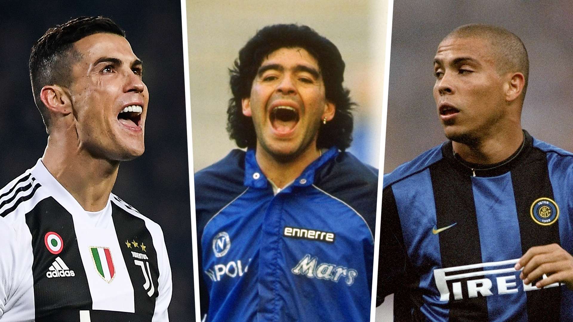 Cristiano Ronaldo, Diego Maradona, Ronaldo Nazario