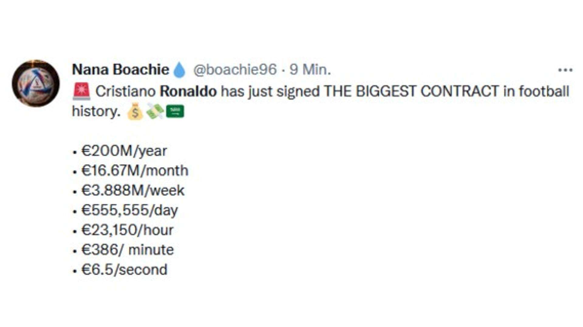 Cristiano Ronaldo Reaktioen