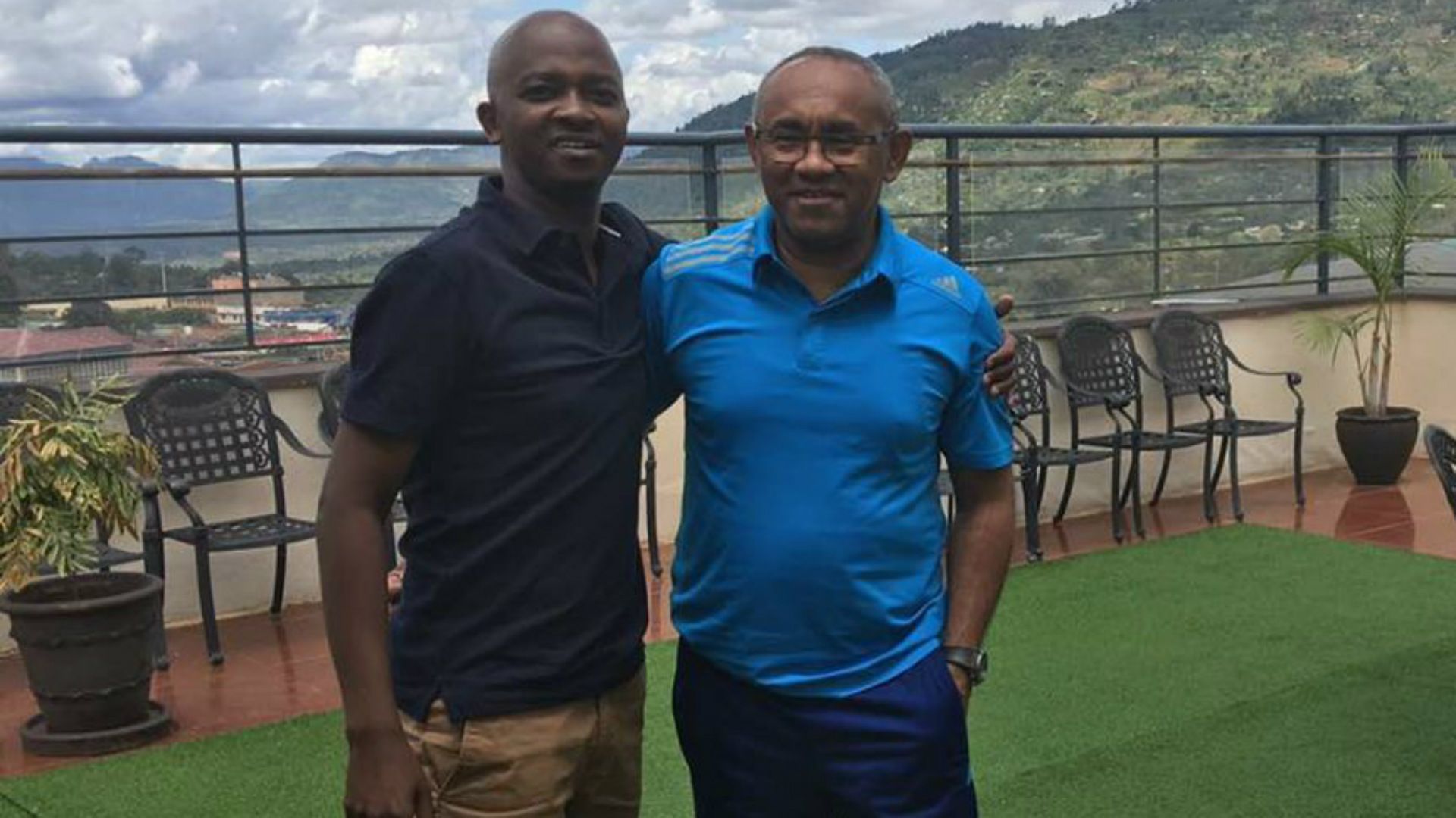 Caf President Ahmad Ahmad with FKF President Nick Mwendwa.