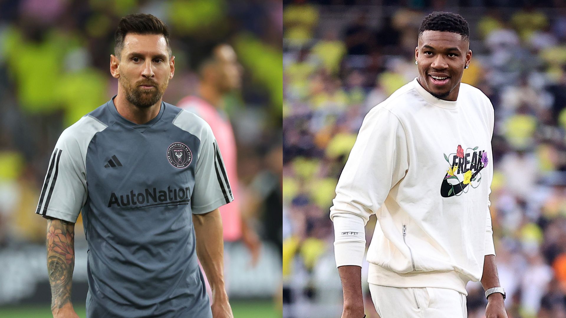 Giannis Antetokounmpo Lionel Messi split