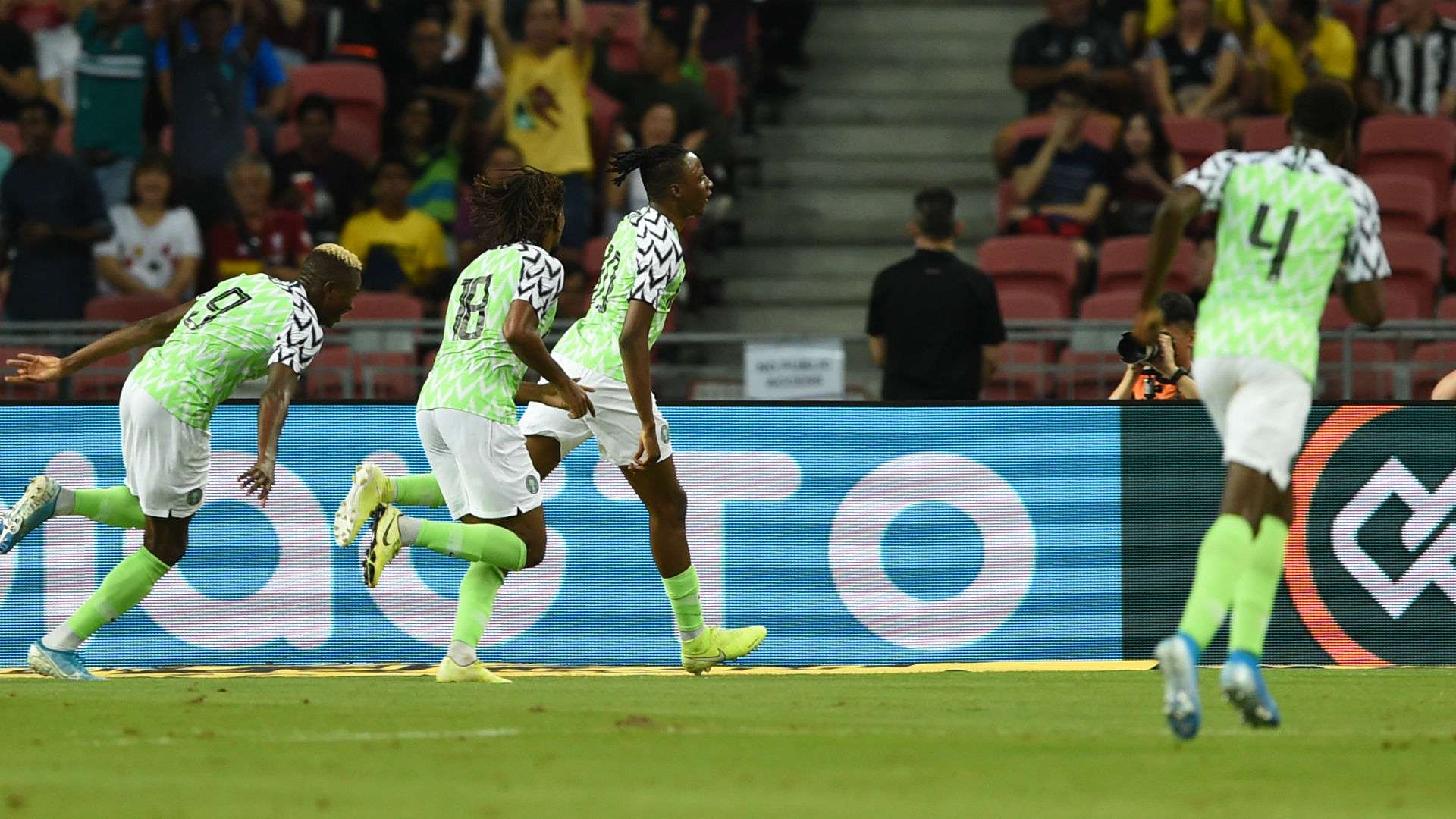 Nigeria celebrate, Super Eagles