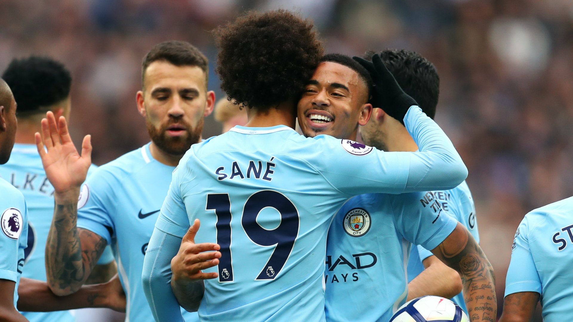 Leroy Sane, Gabriel Jesus, West Ham vs Man City, 17/18