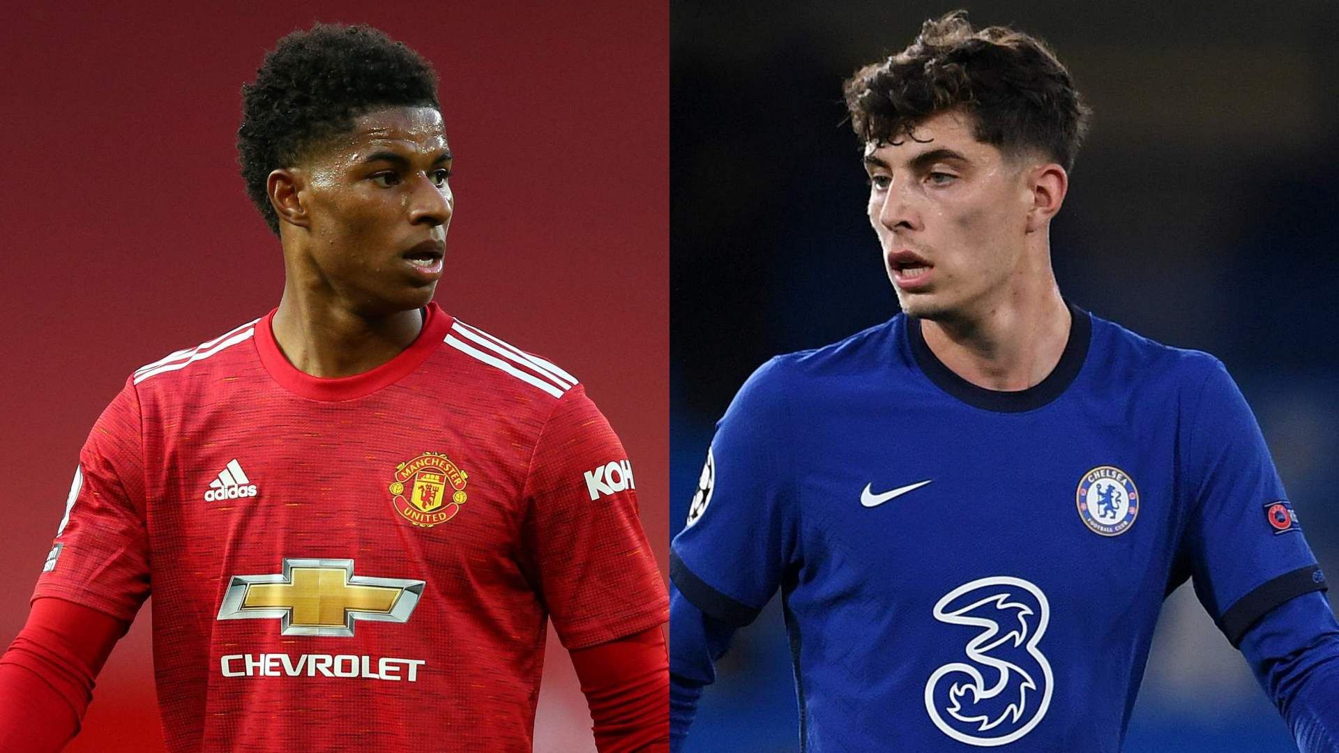 Marcus Rashford Manchester United Kai Havertz Chelsea 2020-21