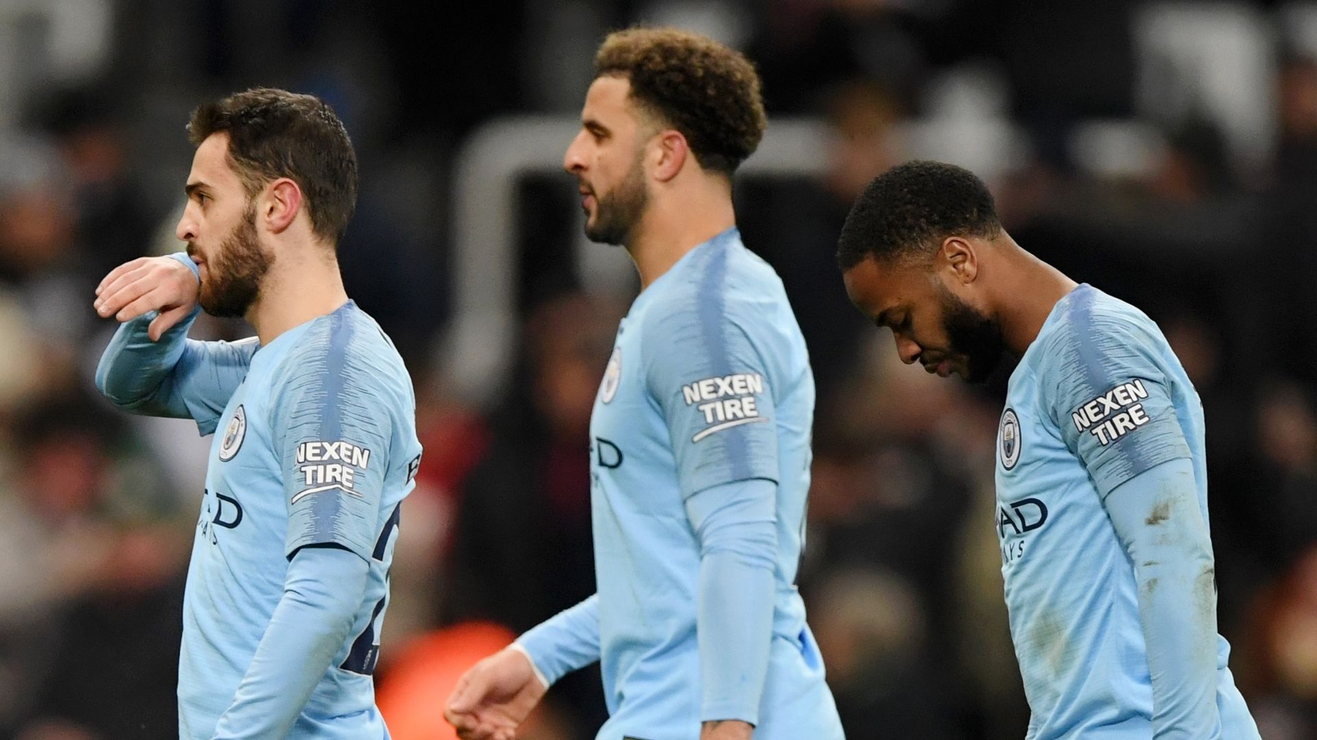Bernardo Silva, Kyle Walker, Raheem Sterling, Man City