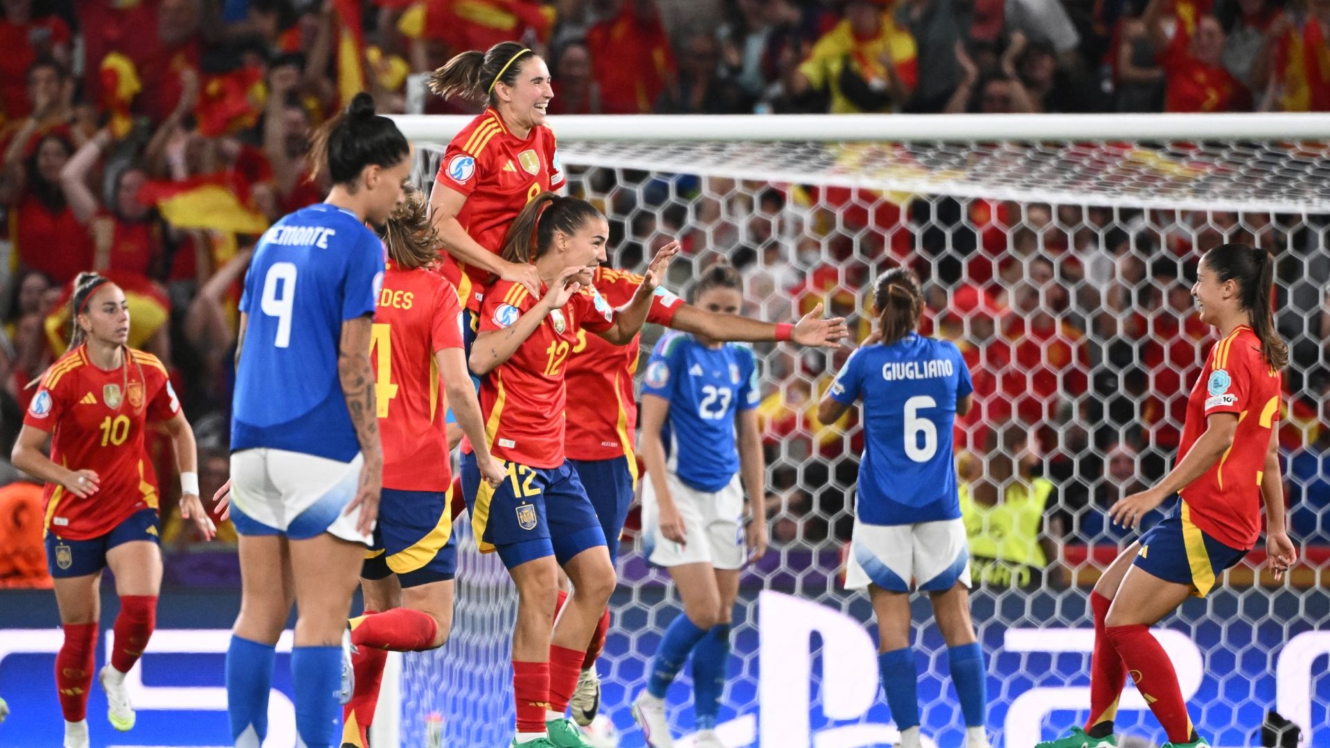 esultanza spagna italia femminile nazionale patri