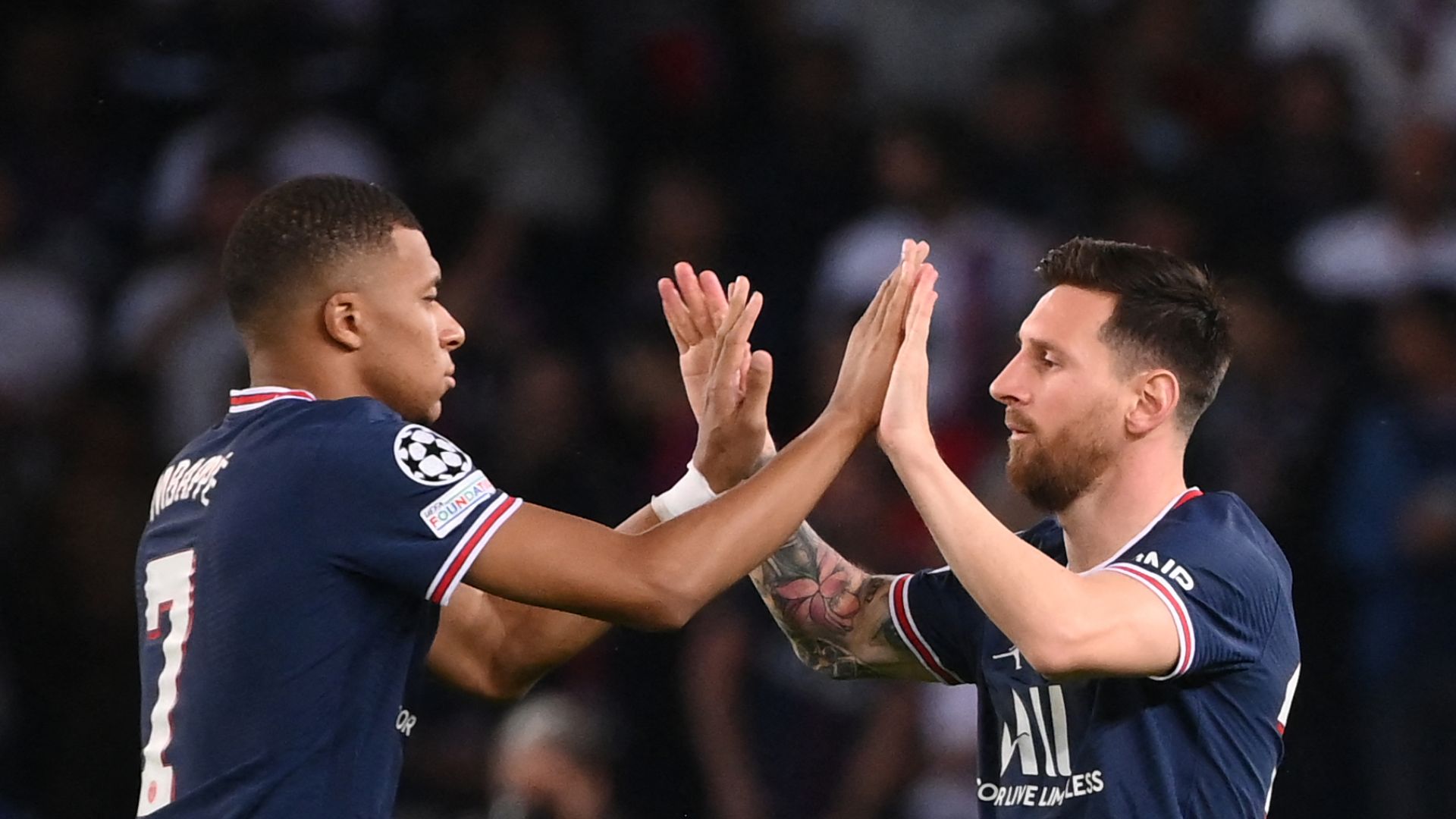 Mbappé Messi PSG-Leipzig