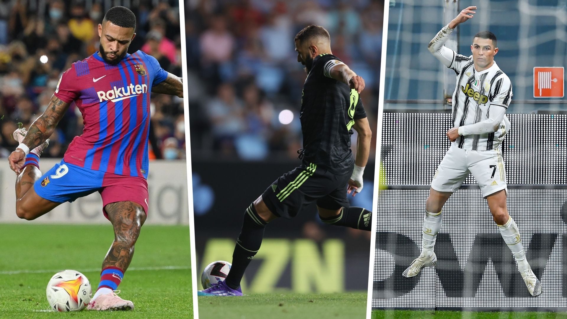 Memphis Depay, Karim Benzema, Cristiano Ronaldo GFX