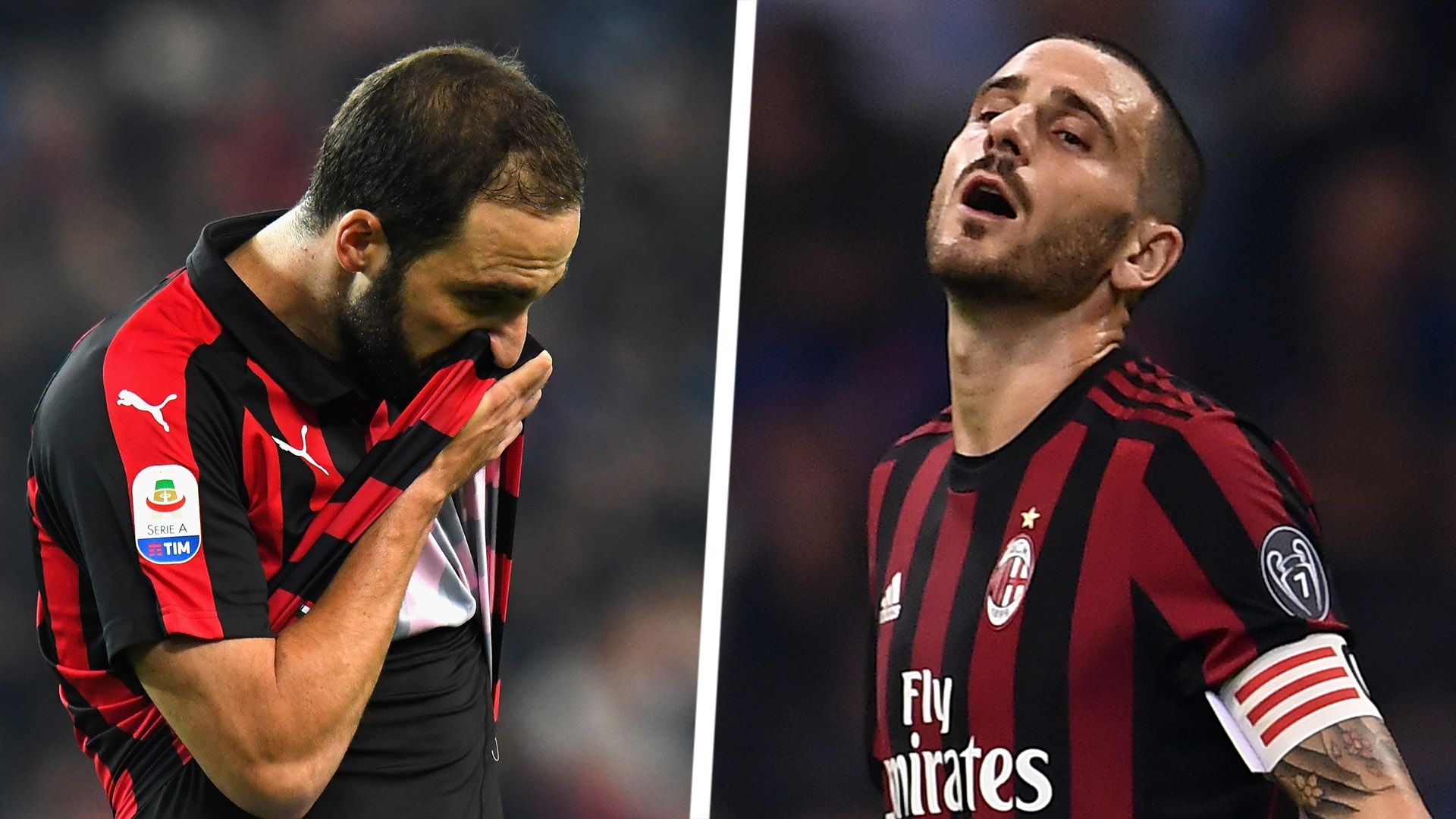Gonzalo Higuain Leonardo Bonucci AC Milan