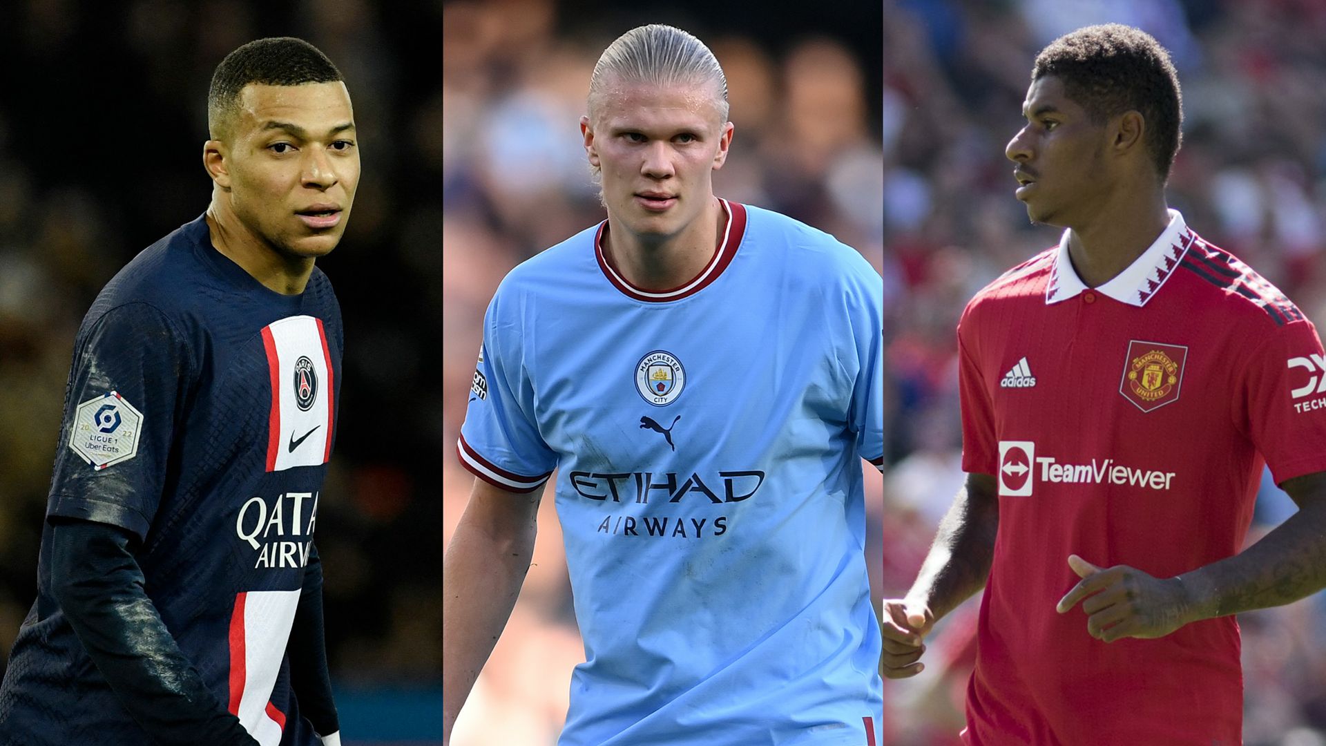 Kylian Mbappé Erling Haaland Marcus Rashford